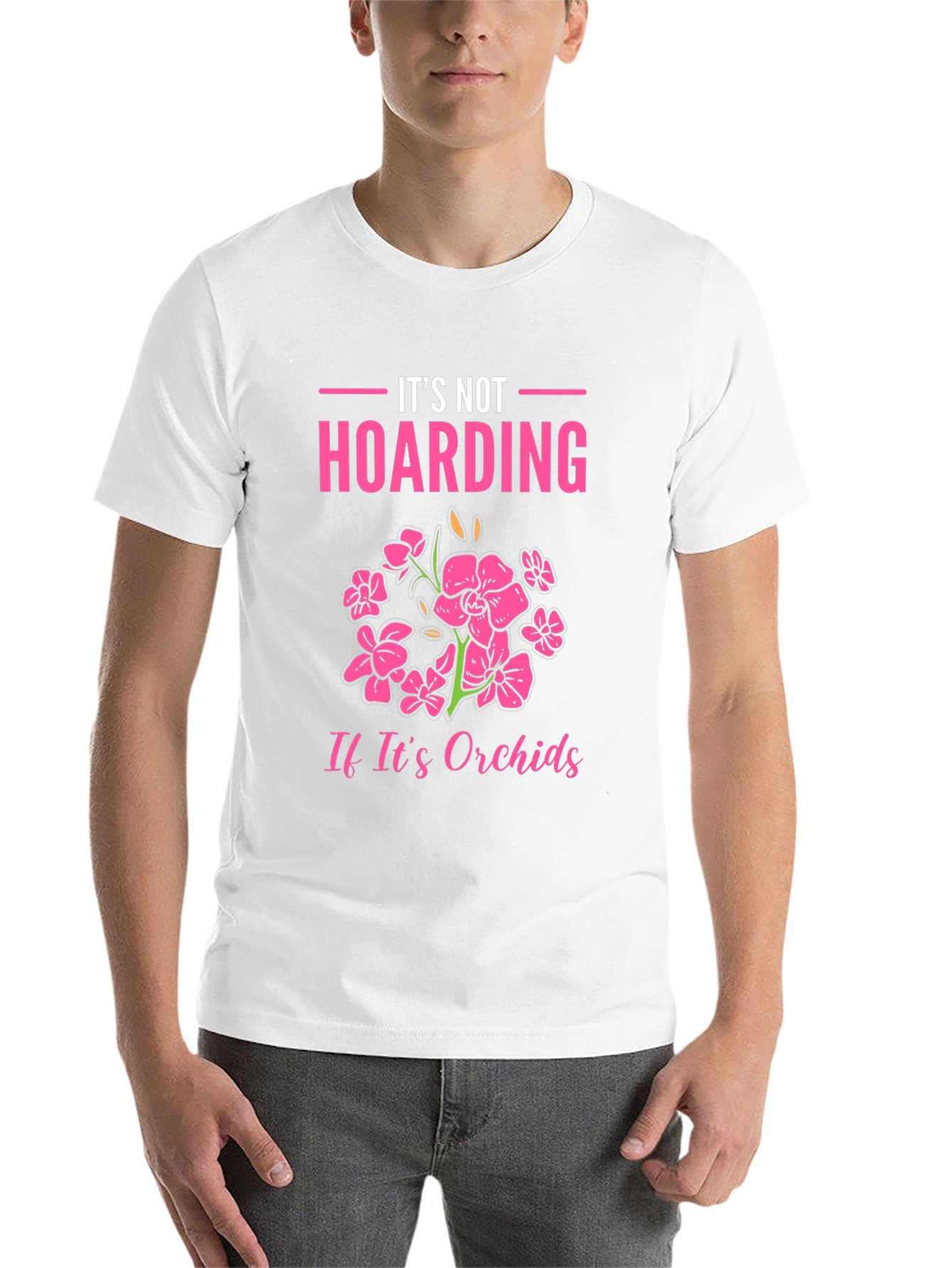 Black It's Not Hoarding Orchids T-Shirt view 14