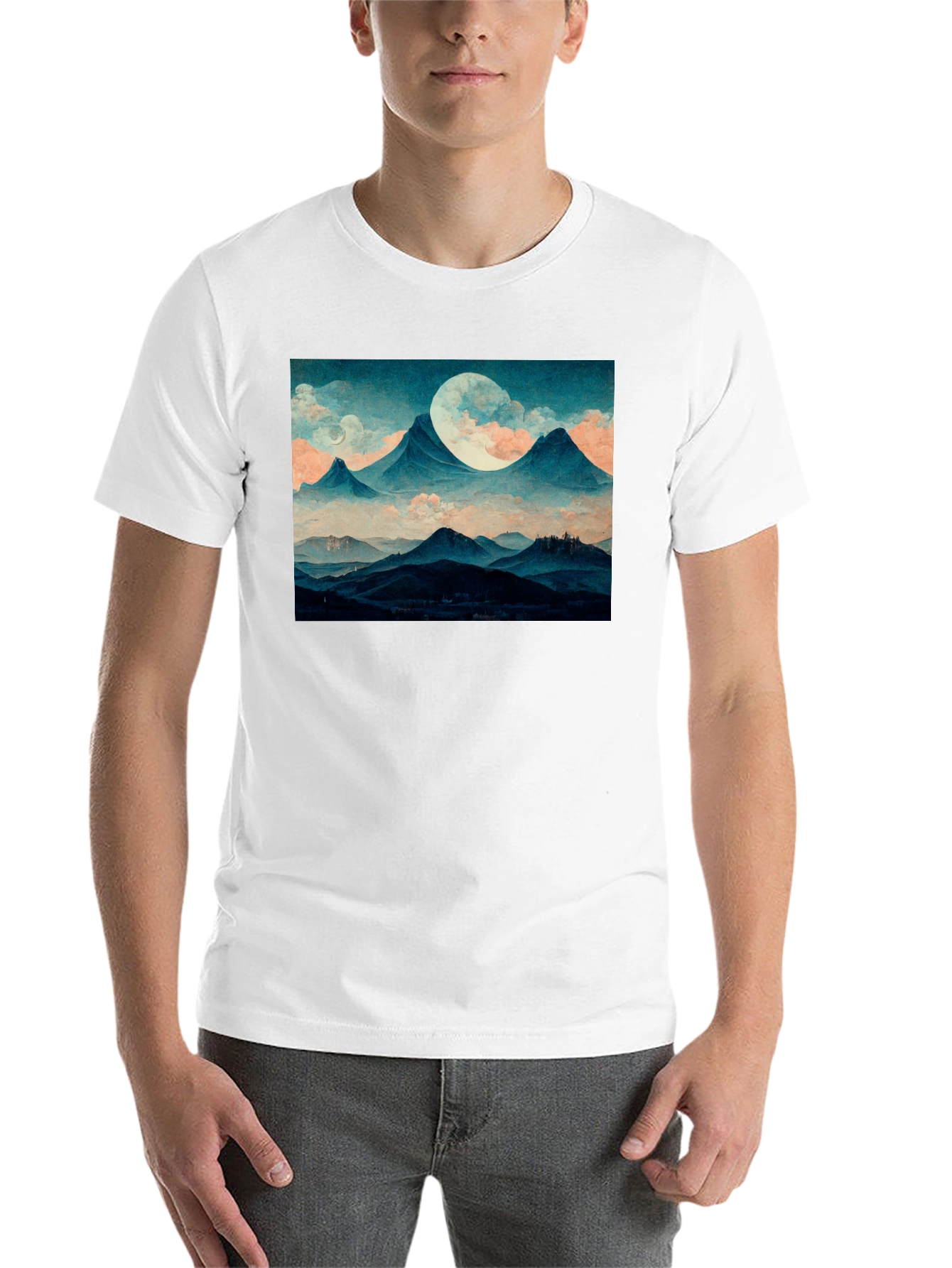 Mountains & Moon Graphic Tee - Black - 14