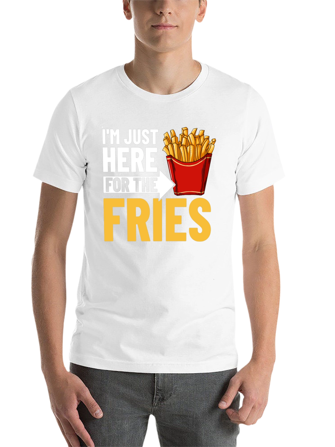 Black Just Here for the Fries Graphic T-Shirt view 14