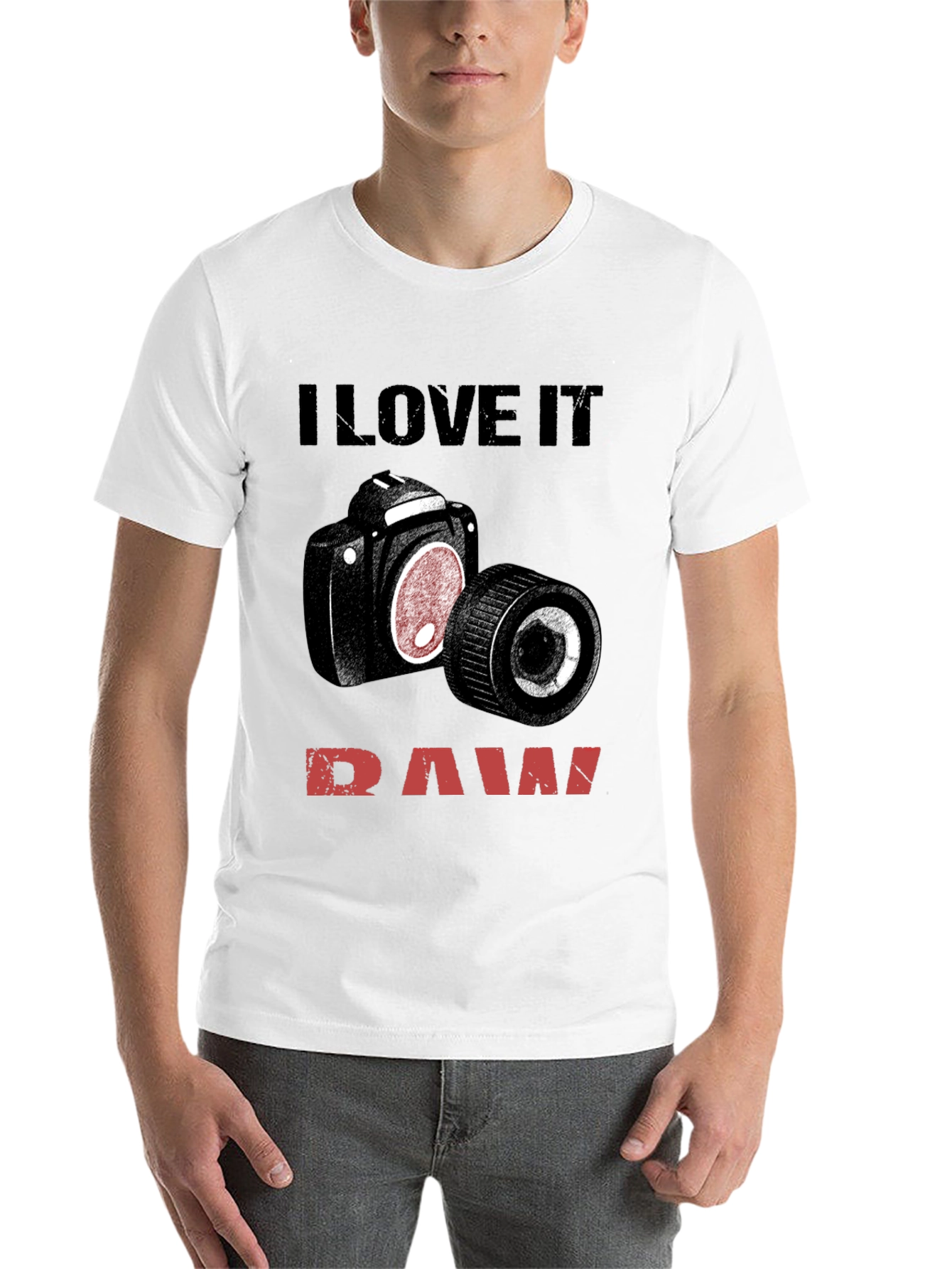 Black I Love It Raw Camera T-Shirt view 14