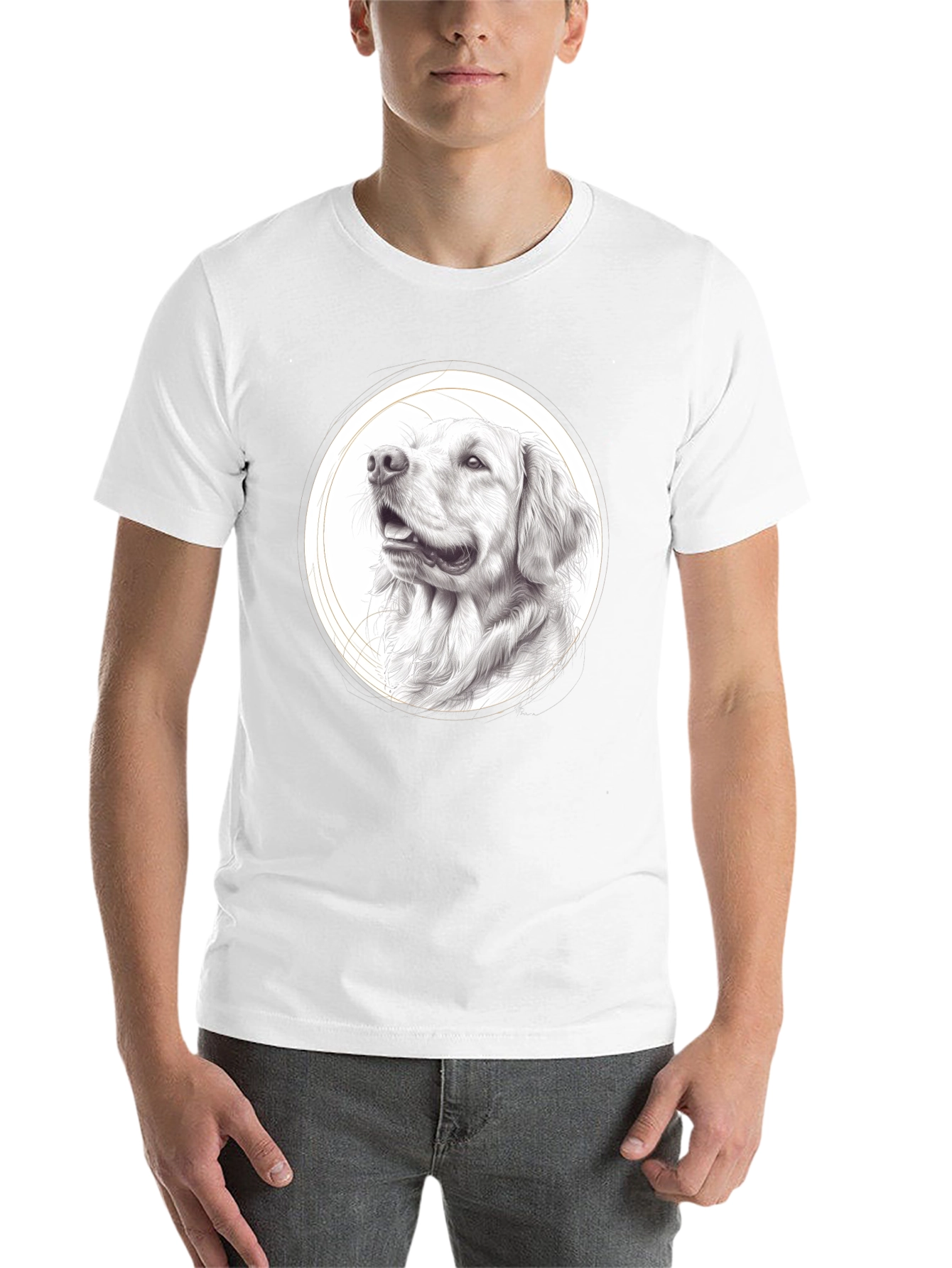 Black Dog Portrait Black T-Shirt - Artistic Pet Lover Tee view 14