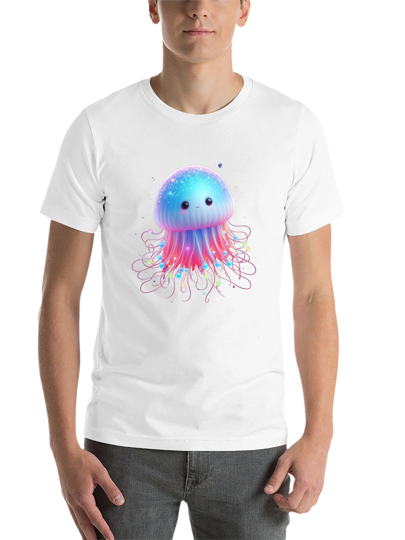 Black Cute Jellyfish Graphic Tee - Soft Cotton Comfort view 14