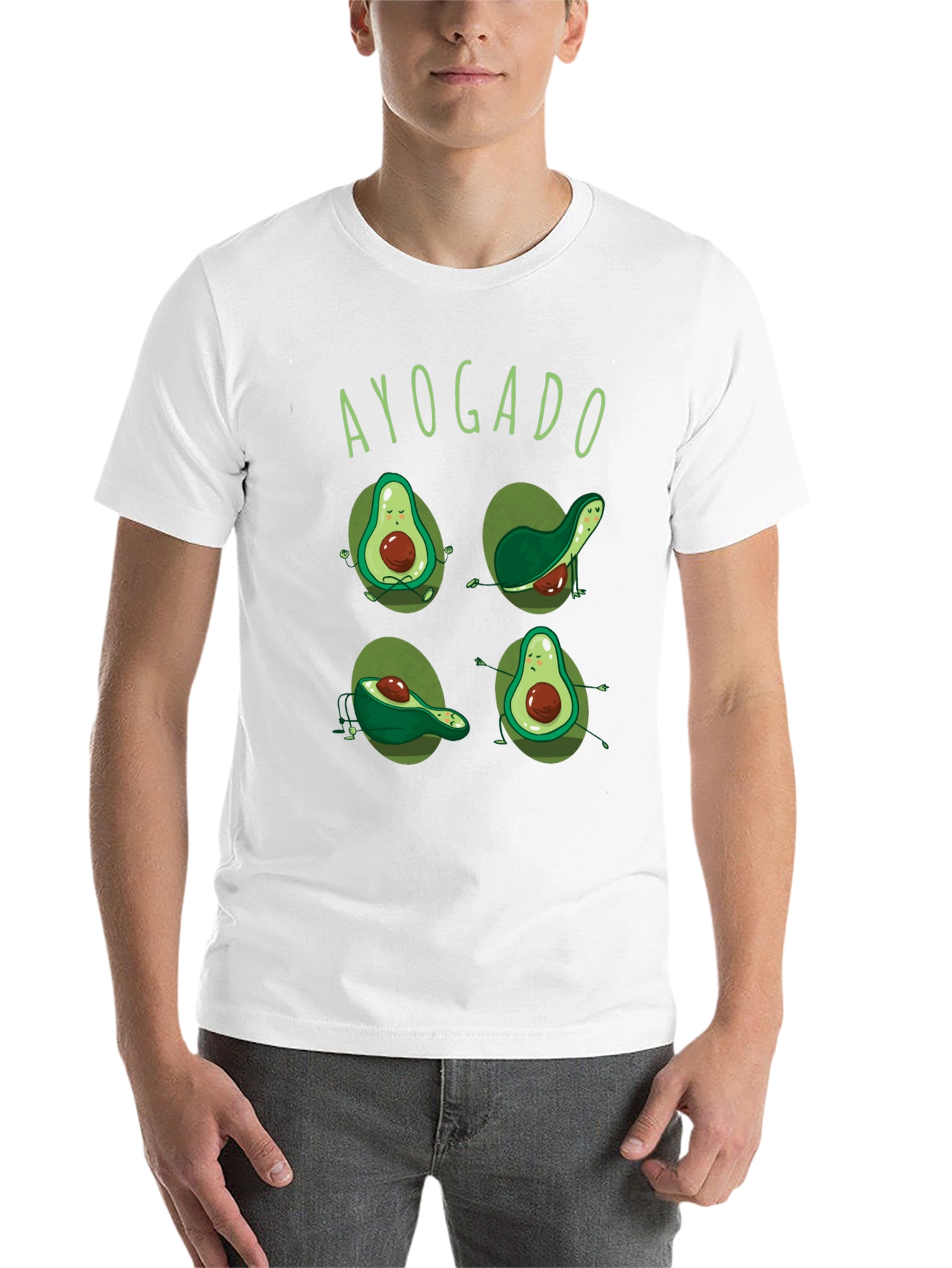 Black Ayogado Yoga Avocado Funny Graphic T-Shirt view 14