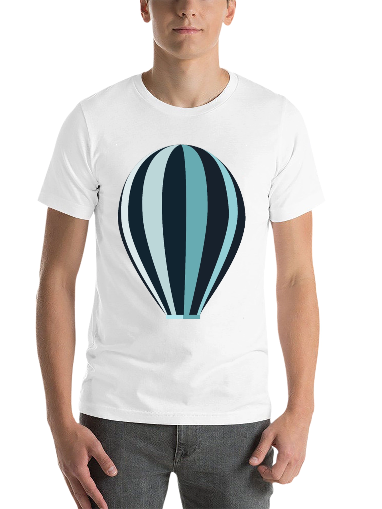 Black Hot Air Balloon Graphic Tee - Black Cotton Blend Shirt view 14