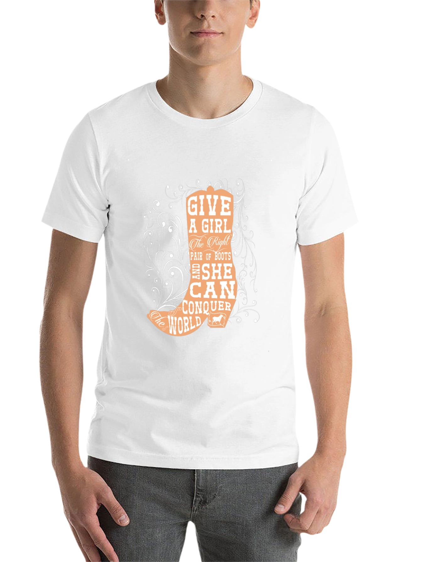 Cowgirl Boots T-Shirt: Conquer The World - 14