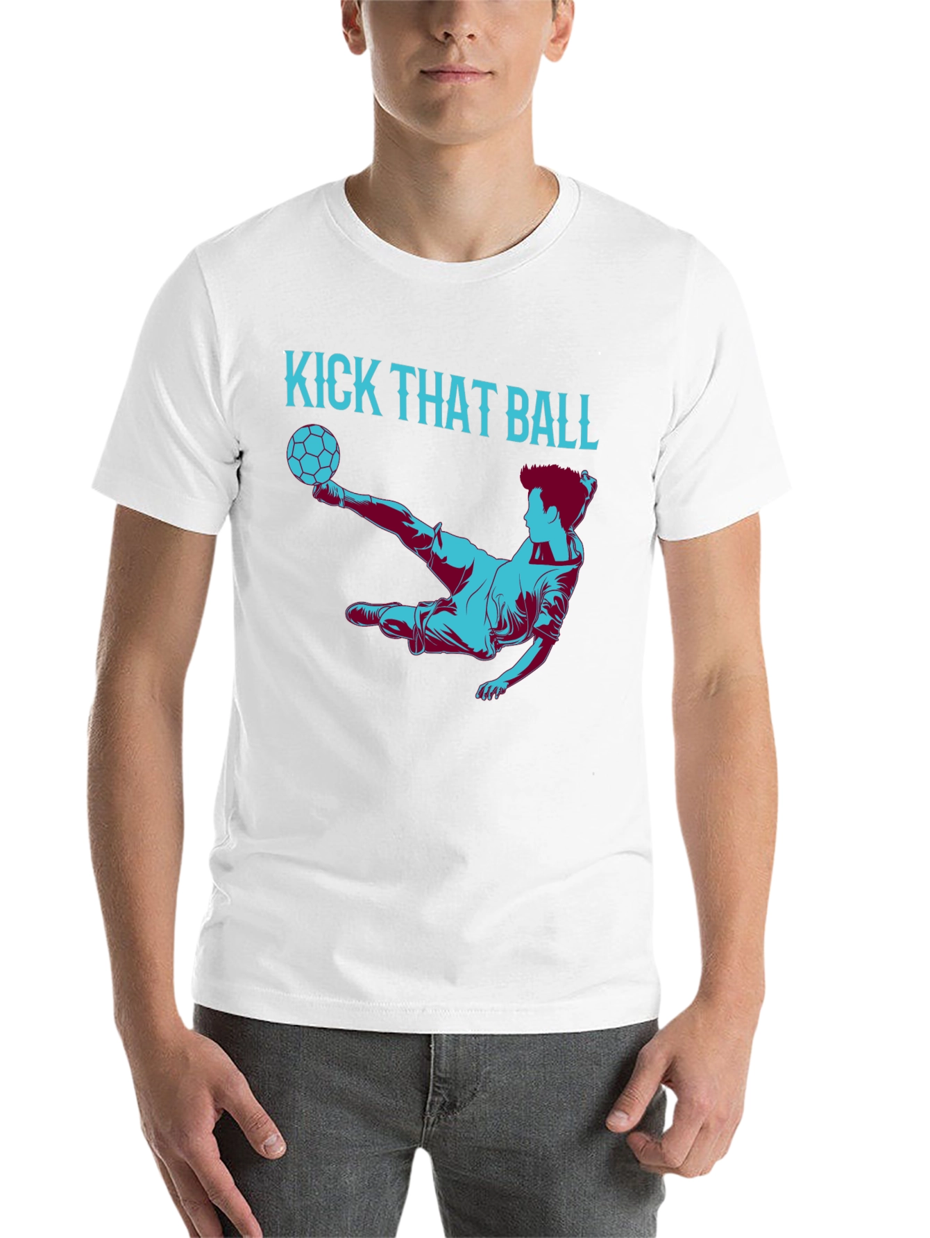 Black Kick That Ball Graphic Tee - Soccer Fan T-Shirt view 14