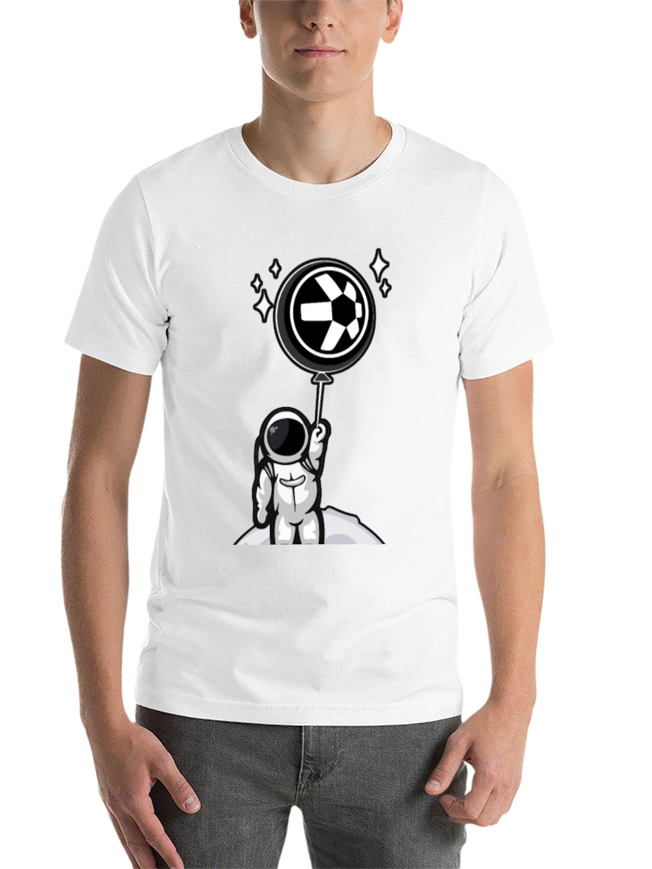 Black Astronaut Soccer T-Shirt - Space Football Fan Apparel view 14