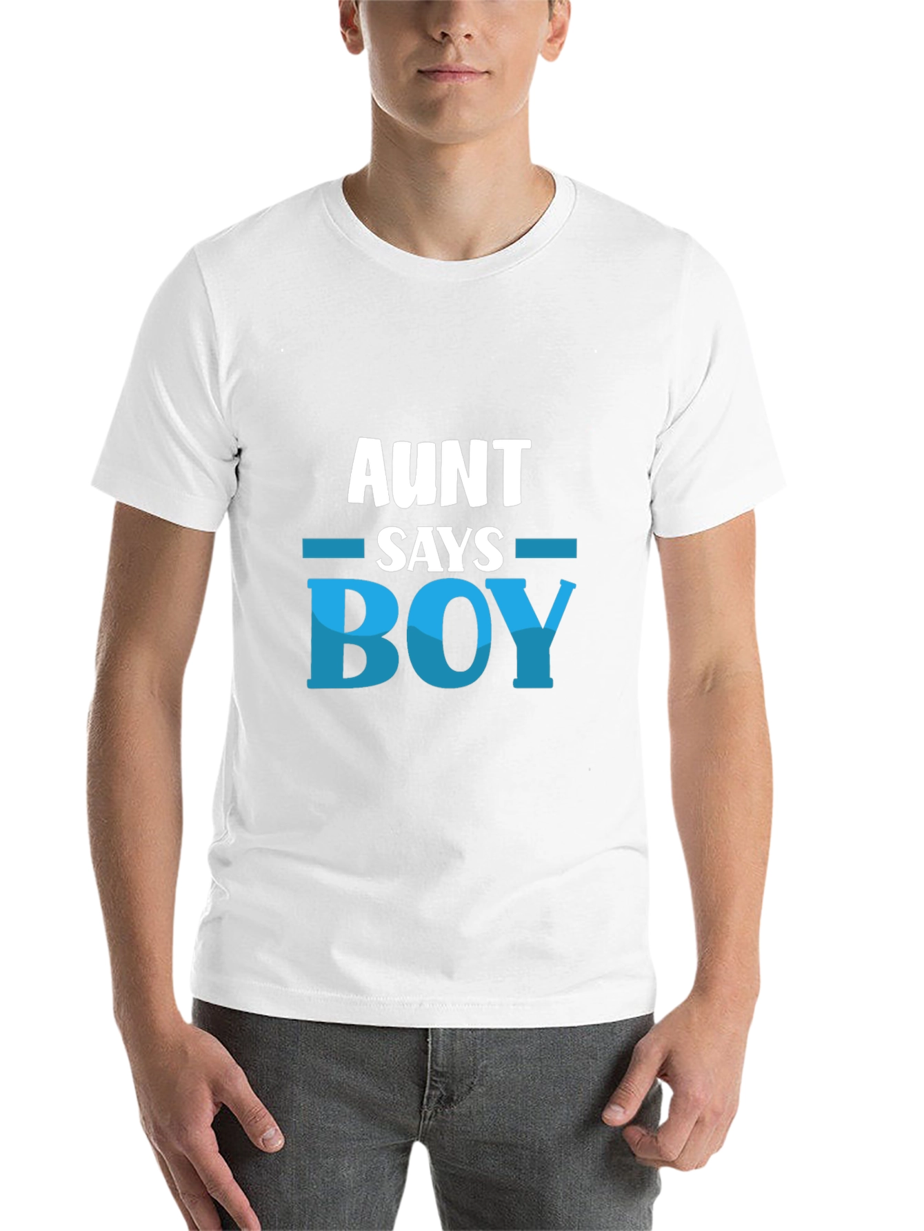 Black Aunt Says Boy T-Shirt - Baby Shower Gift view 14