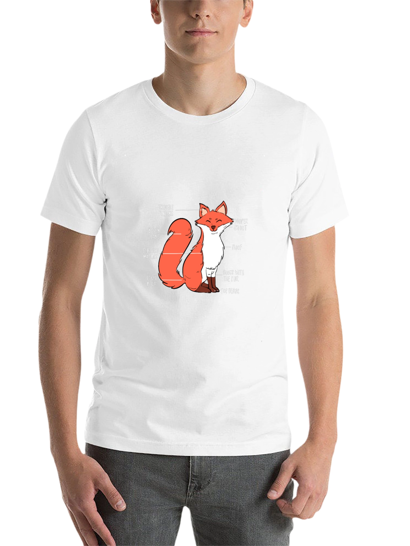 Black Anatomy of a Fox Funny Black T-Shirt view 14