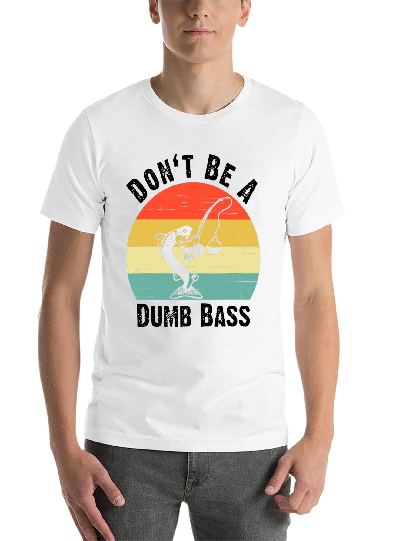 Black Don't Be A Dumb Bass Funny Fishing T-Shirt view 14