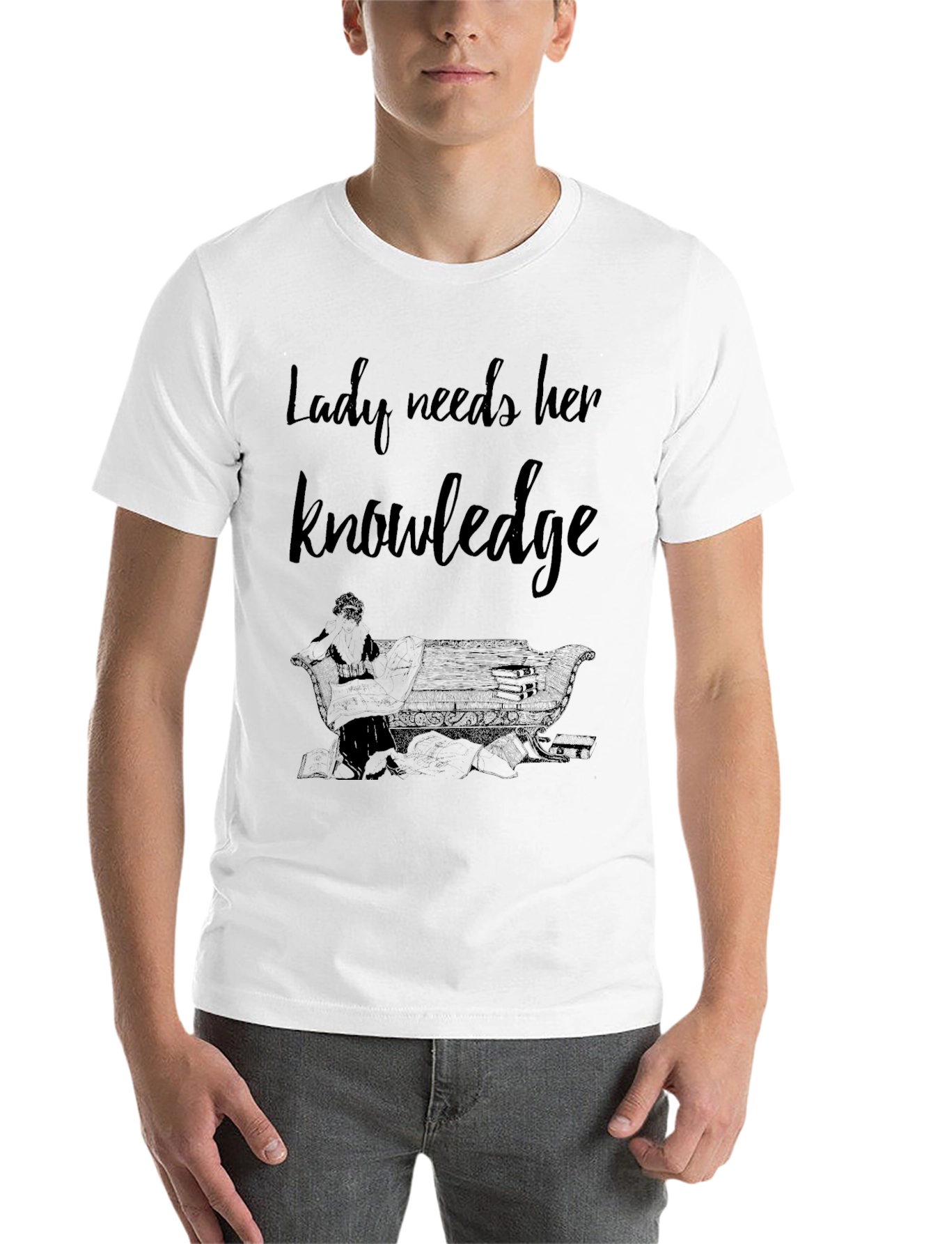 Black Lady Needs Her Knowledge Graphic T-Shirt view 14