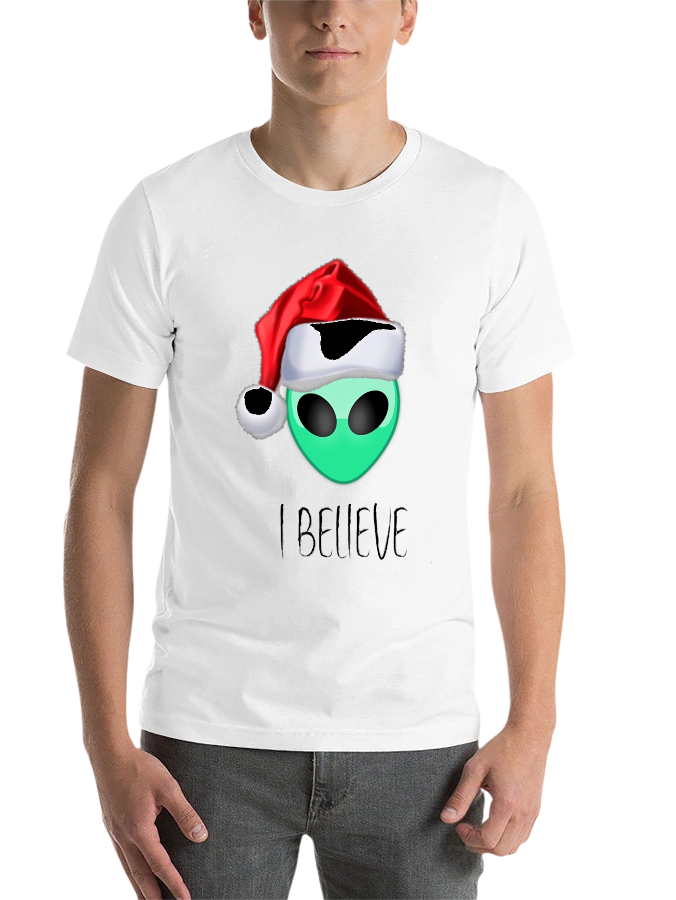 Alien Christmas T-Shirt - I Believe Holiday Tee - 14