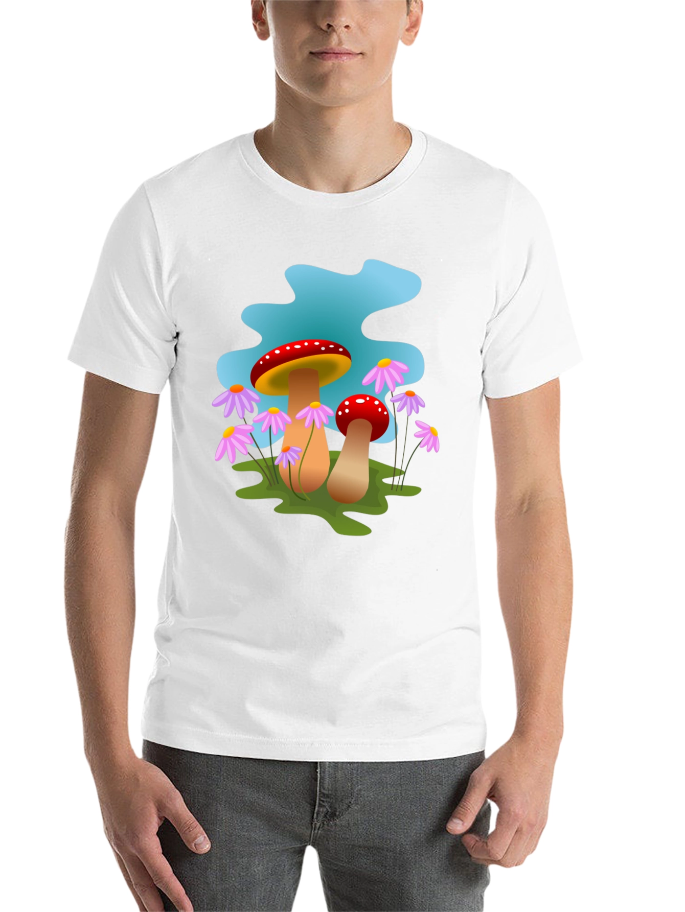 Black Mushroom Graphic Tee - Funky Design view 14