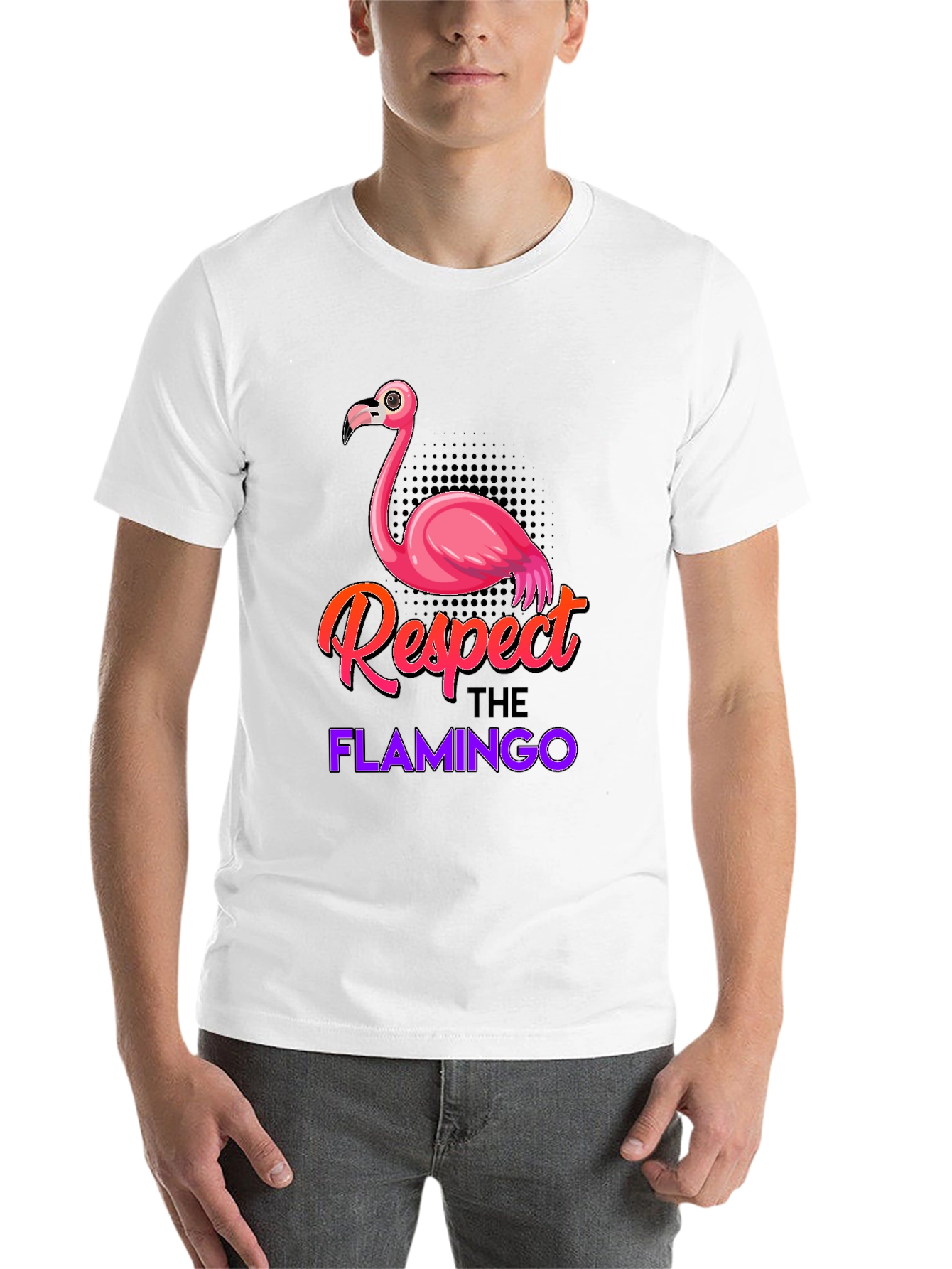 Black Respect the Flamingo Graphic Tee view 14