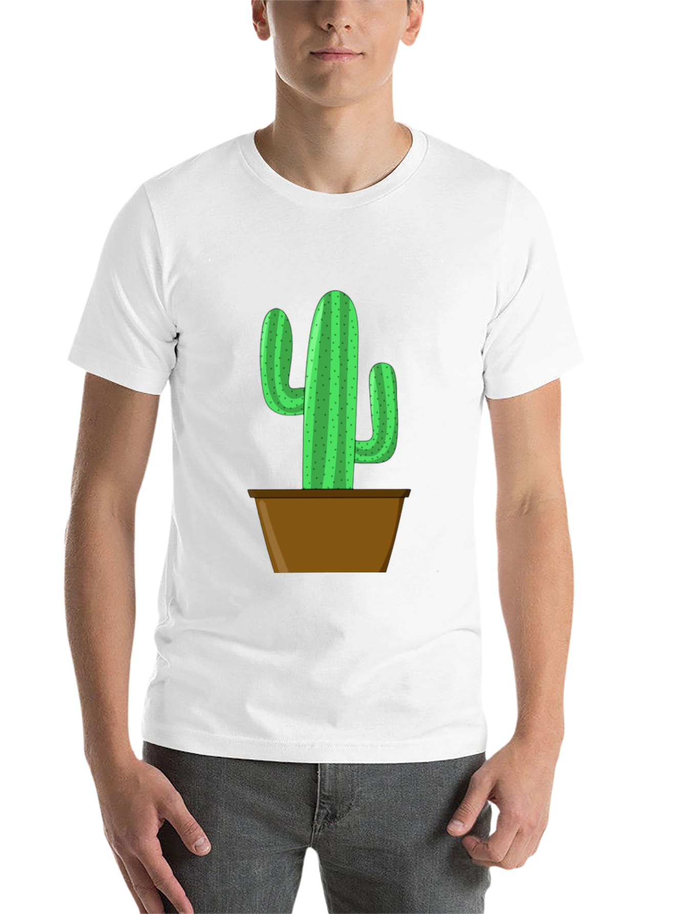 Black Potted Cactus Graphic Tee - Black Cotton Blend view 14