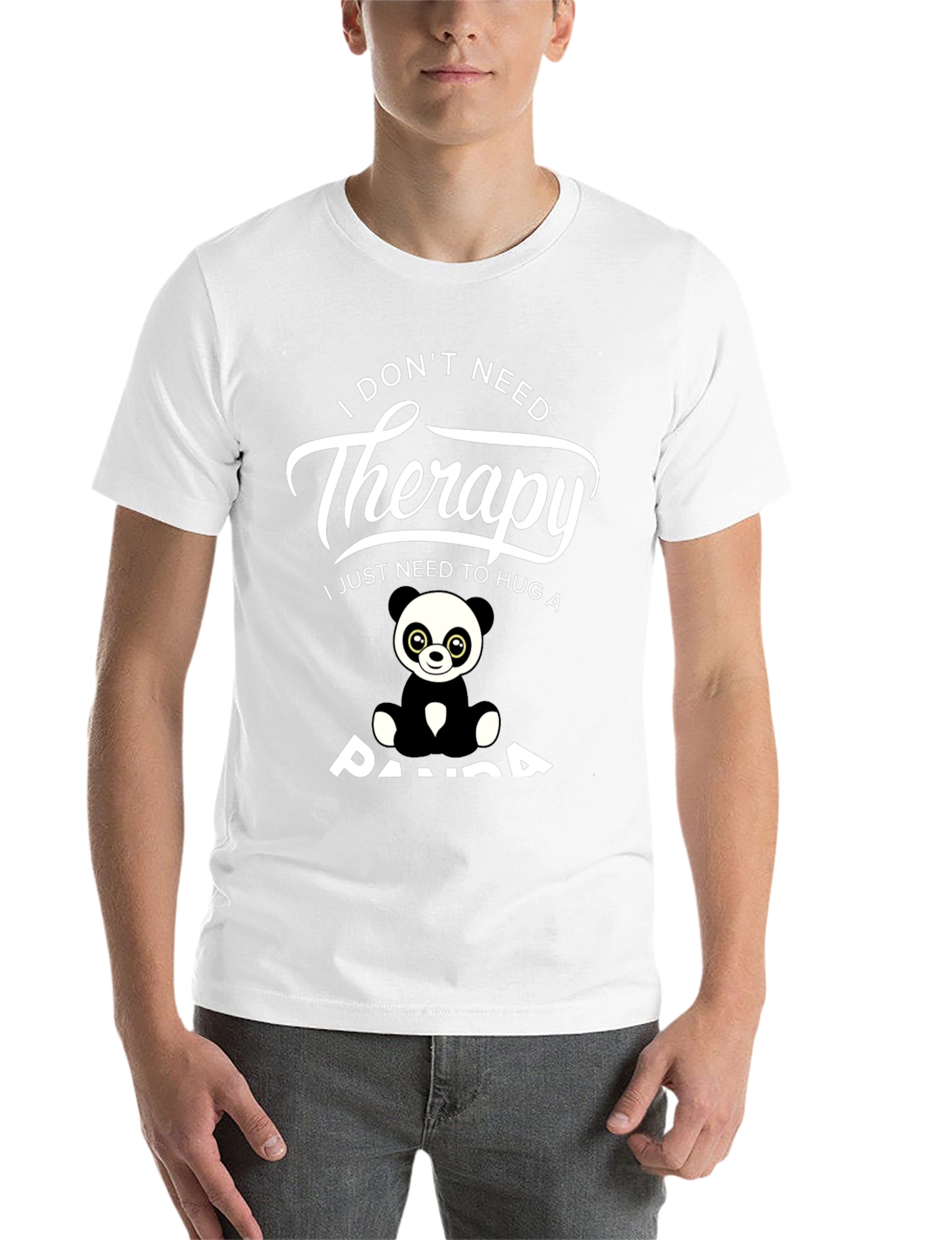 Black Funny Panda Therapy T-Shirt - I Just Need to Hug a Panda view 14