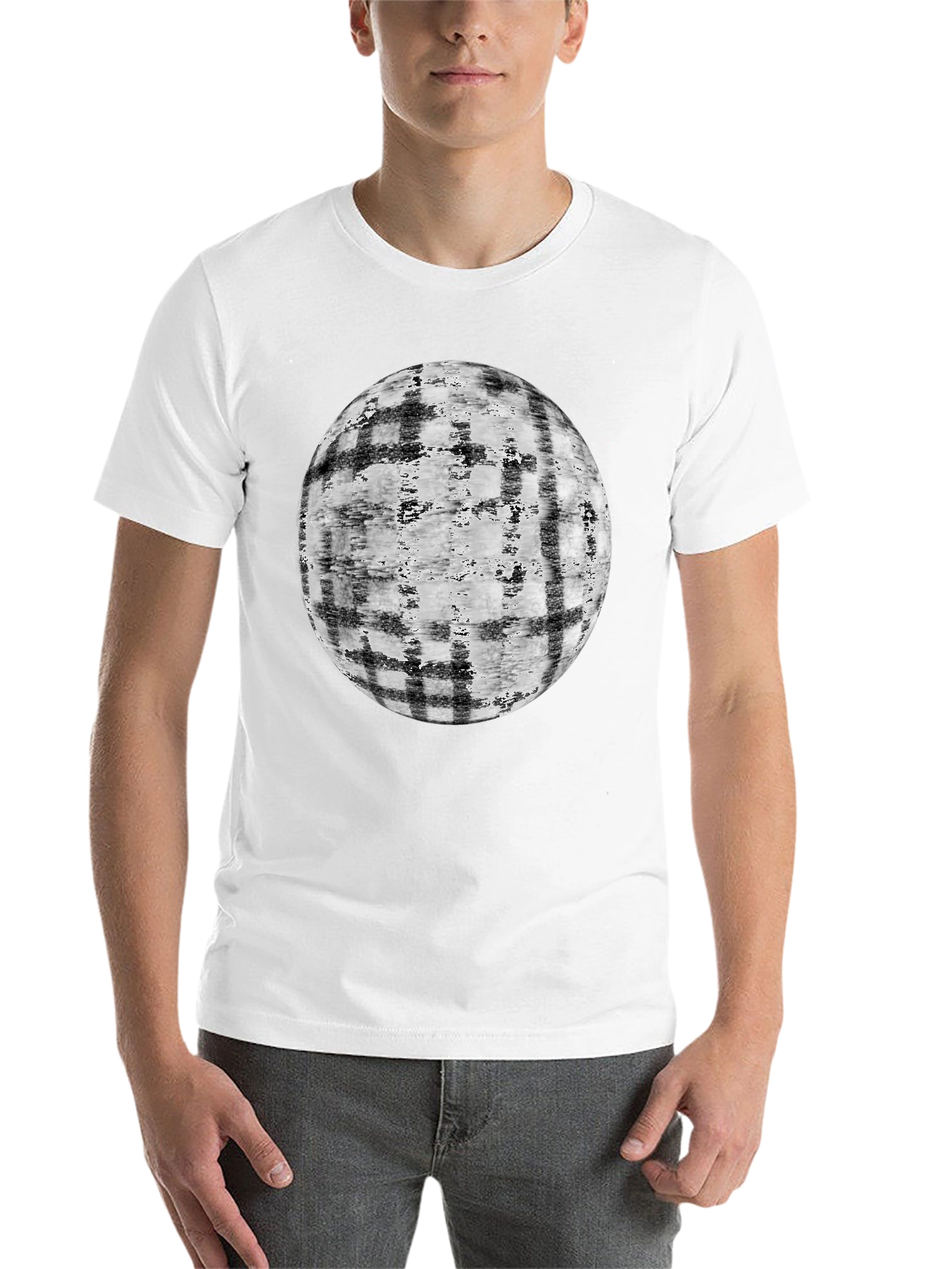 Black Abstract Globe Graphic T-Shirt - Modern Black Tee view 14