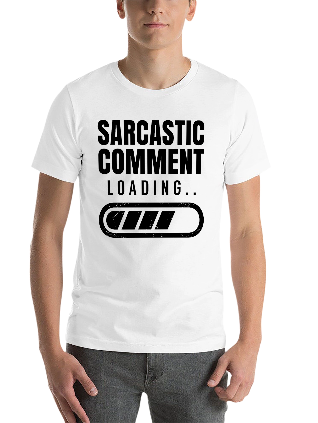 Black Sarcastic Comment Loading T-Shirt view 14