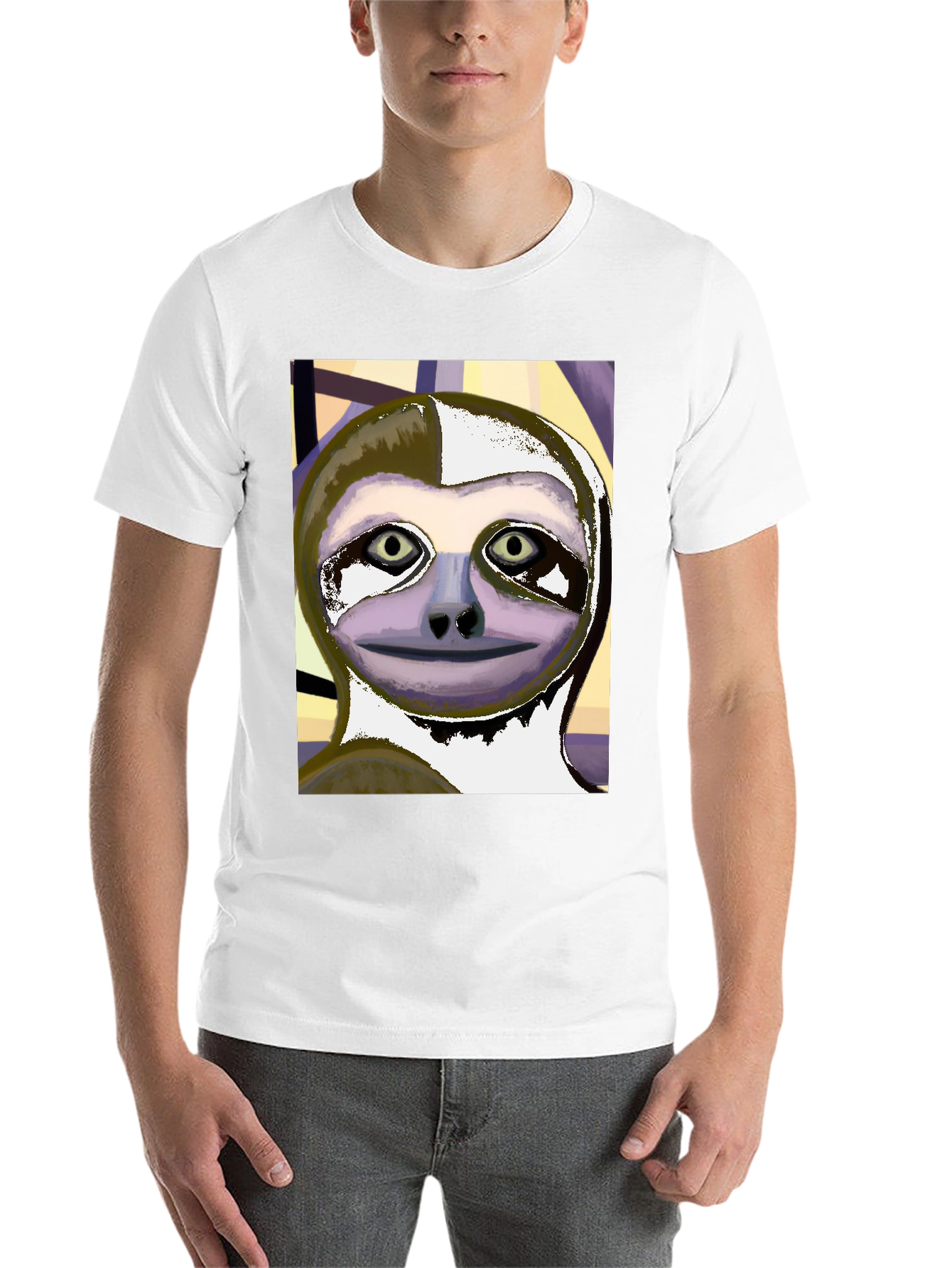 Black Sloth Art Tee - Black Unisex T-Shirt view 14