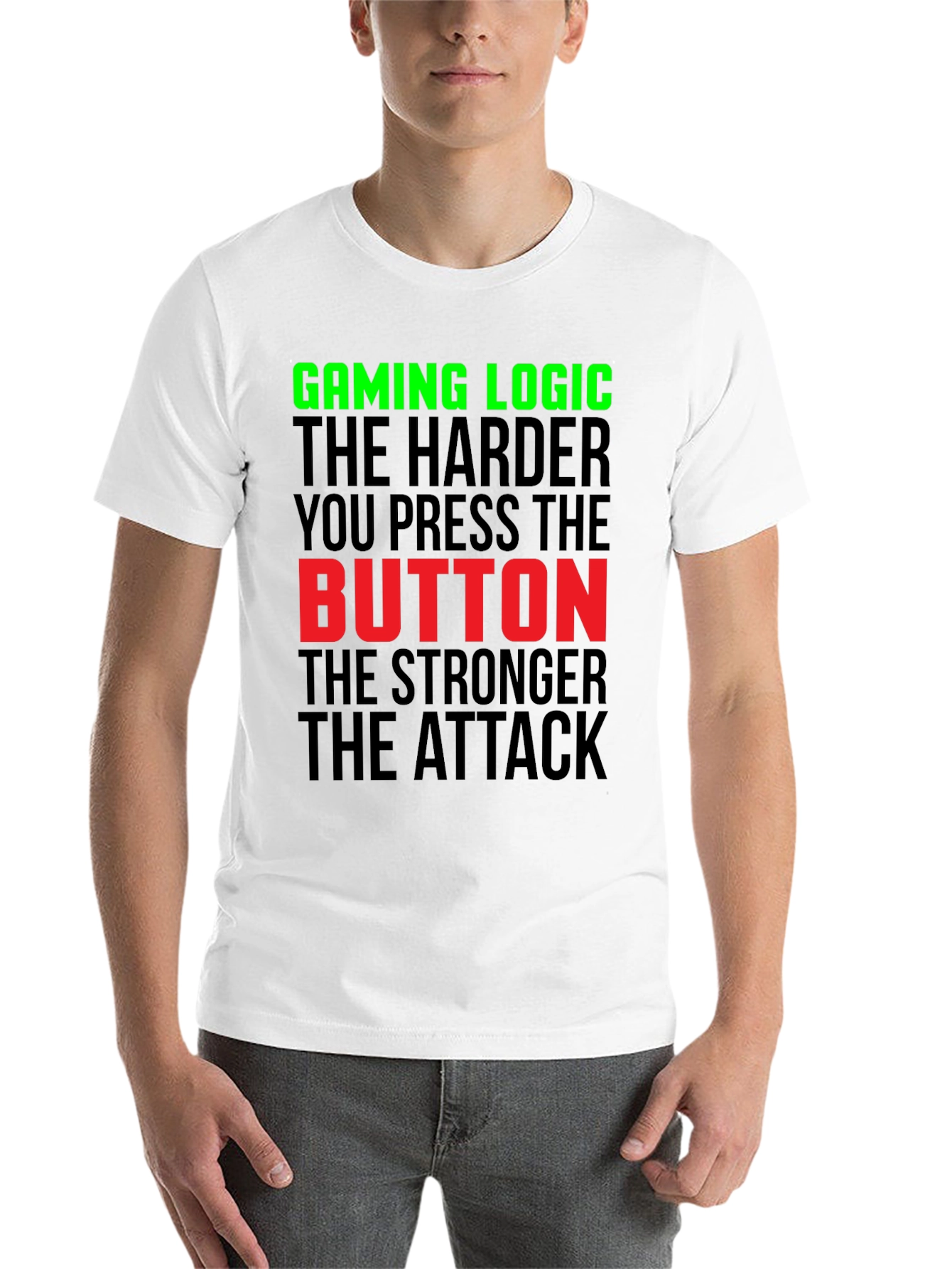 Black Gaming Logic T-Shirt - Harder You Press the Button view 14