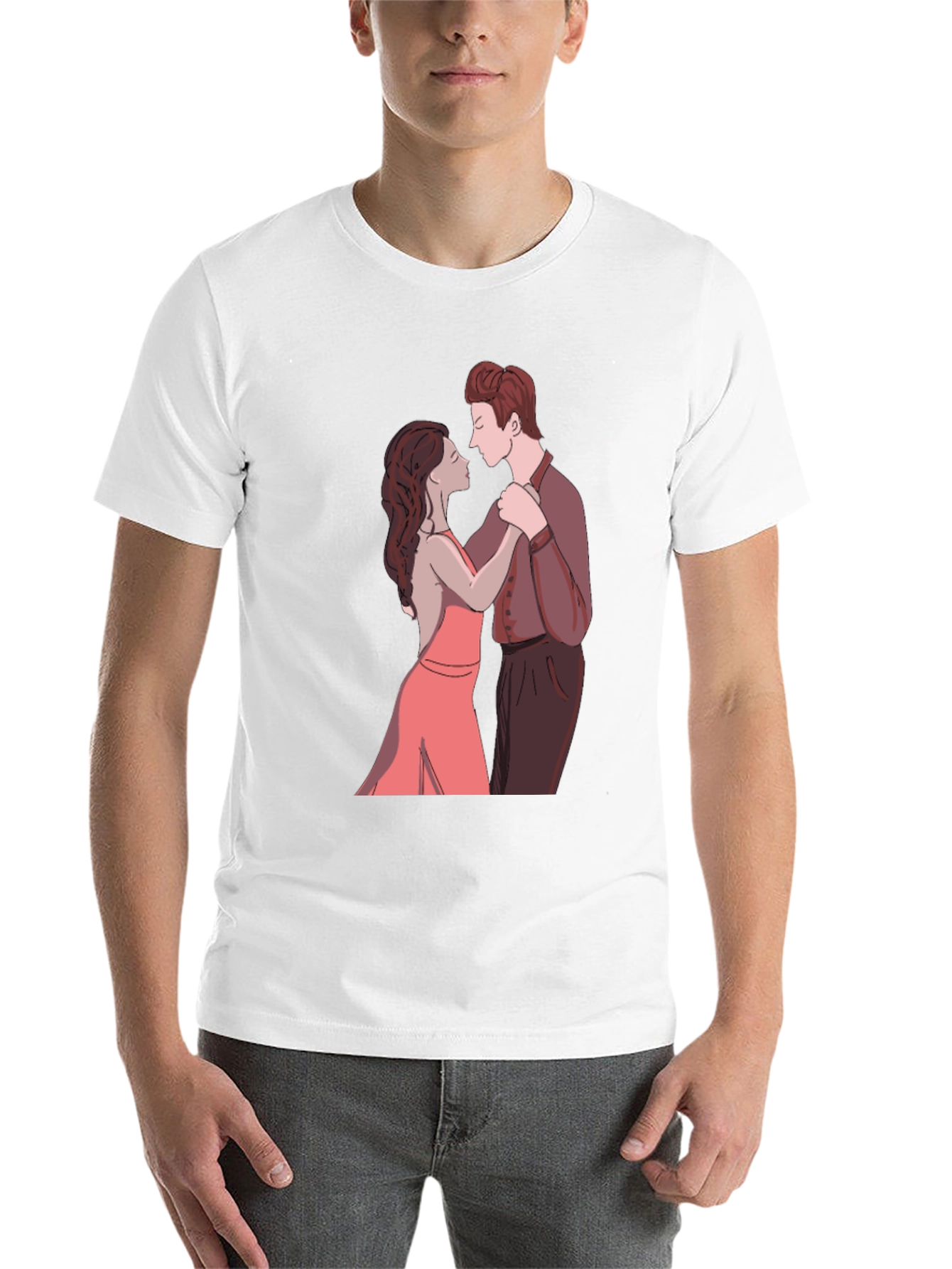 Black Romantic Dance Graphic Tee - Stylish Black T-Shirt view 14