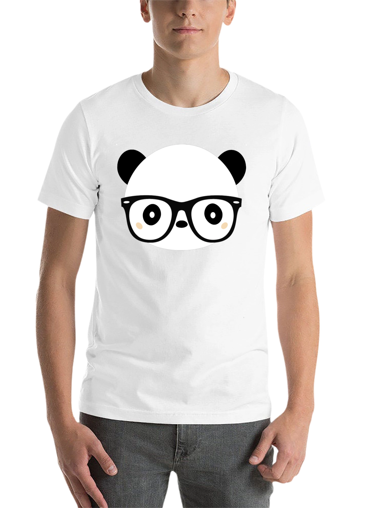 Black Panda Nerd T-Shirt - Black Cotton Graphic Tee view 14