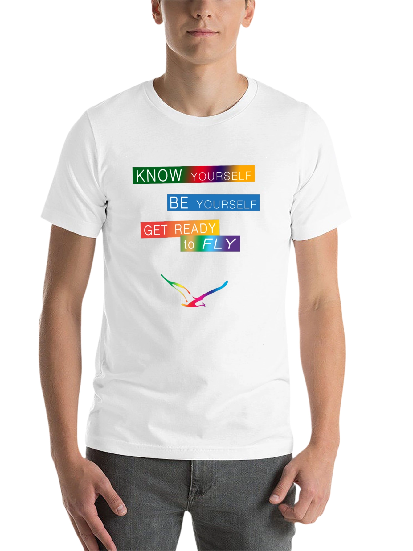 Black Know Yourself Graphic T-Shirt - Motivational Design view 14