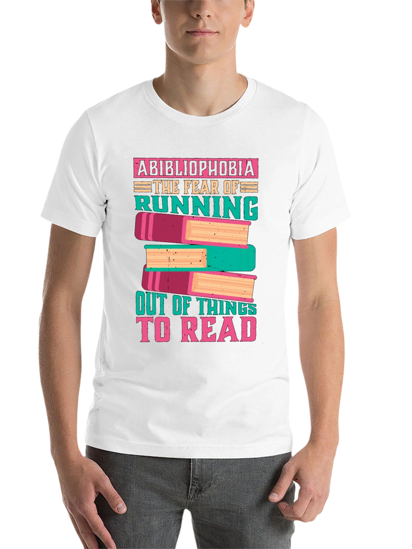 Black Abibliophobia Funny Book Lover T-Shirt view 14