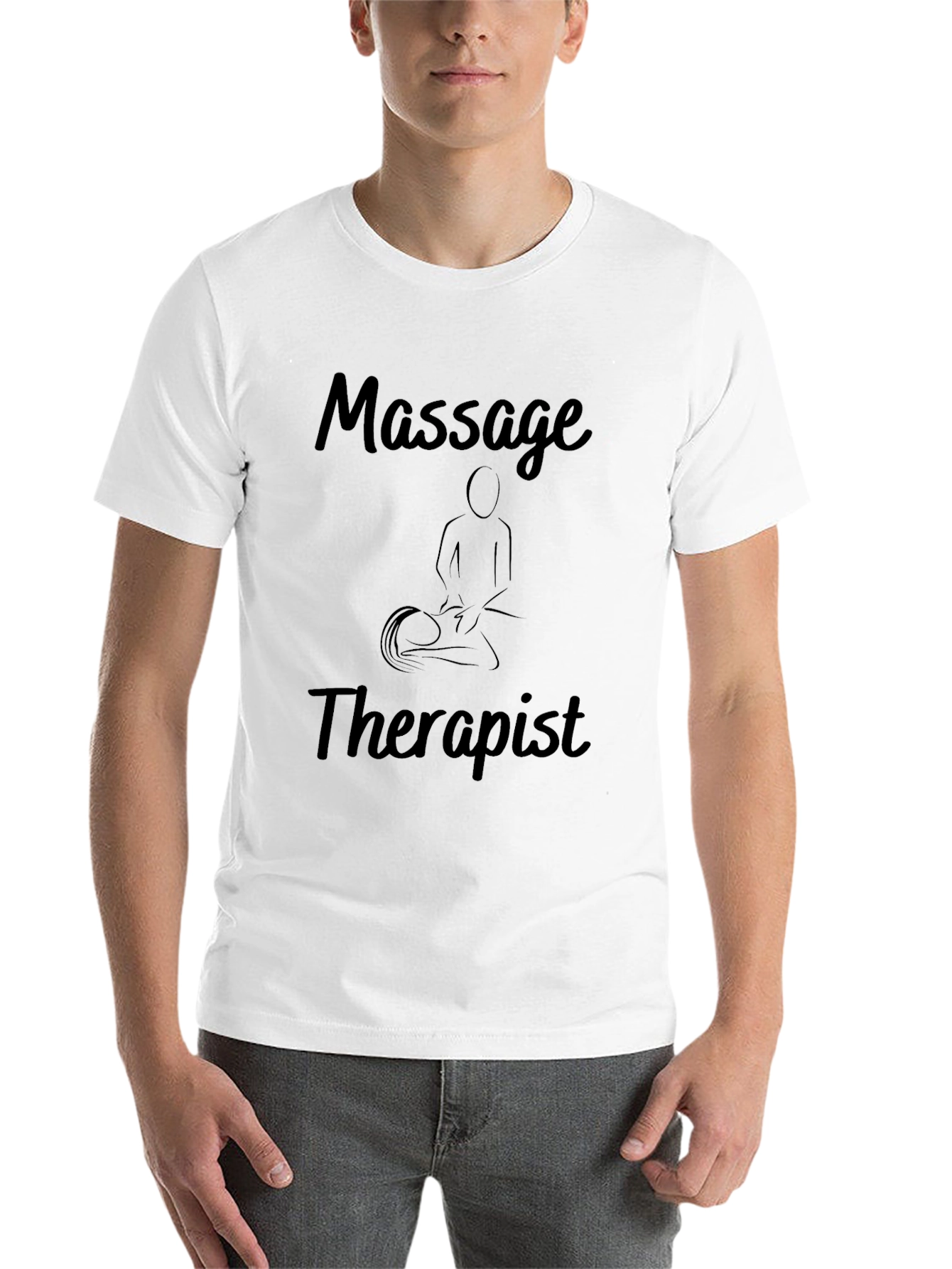 Black Massage Therapist Black Graphic T-Shirt view 14