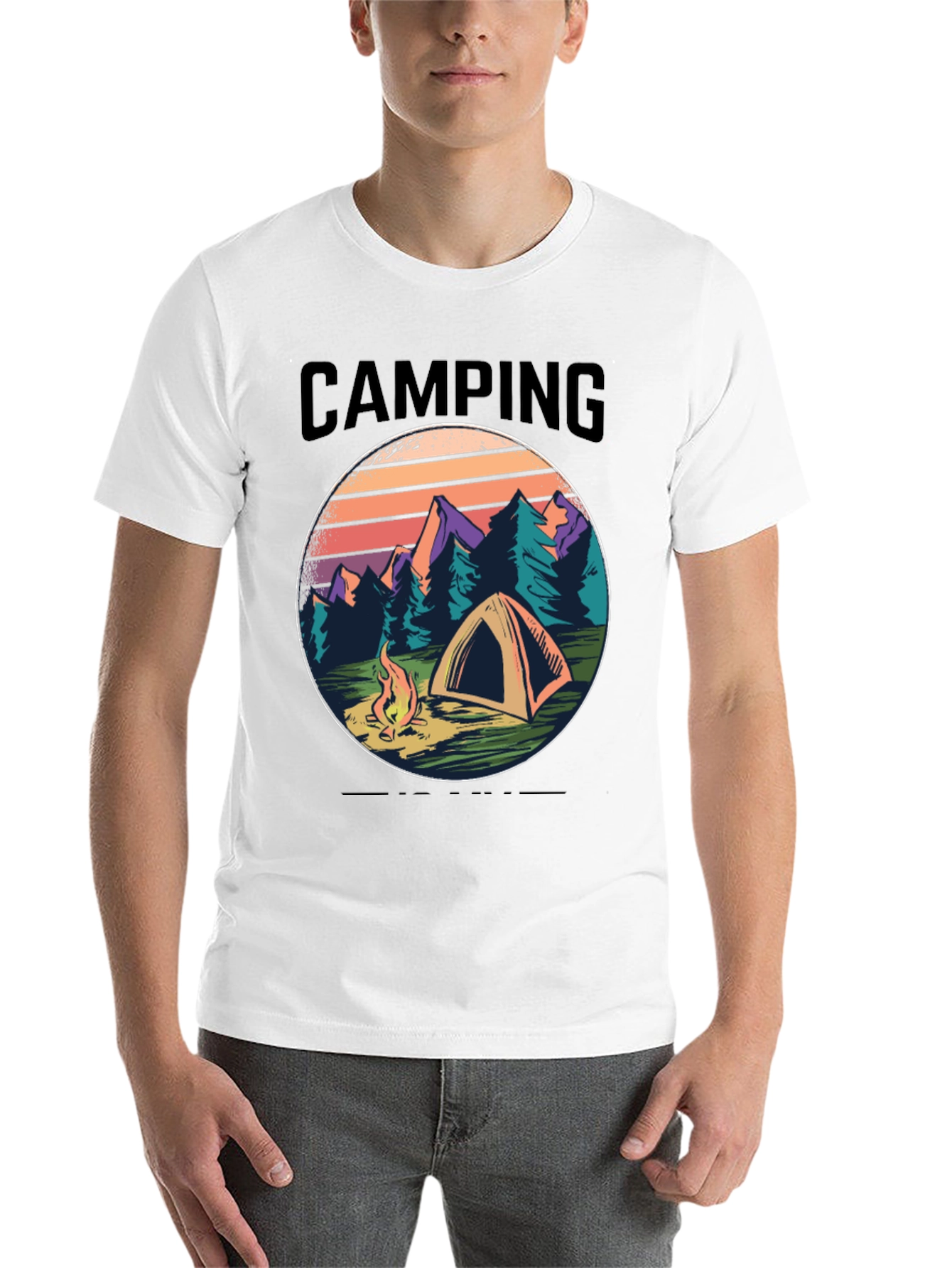 Black Camping Graphic Tee - Nature Adventure Shirt view 14