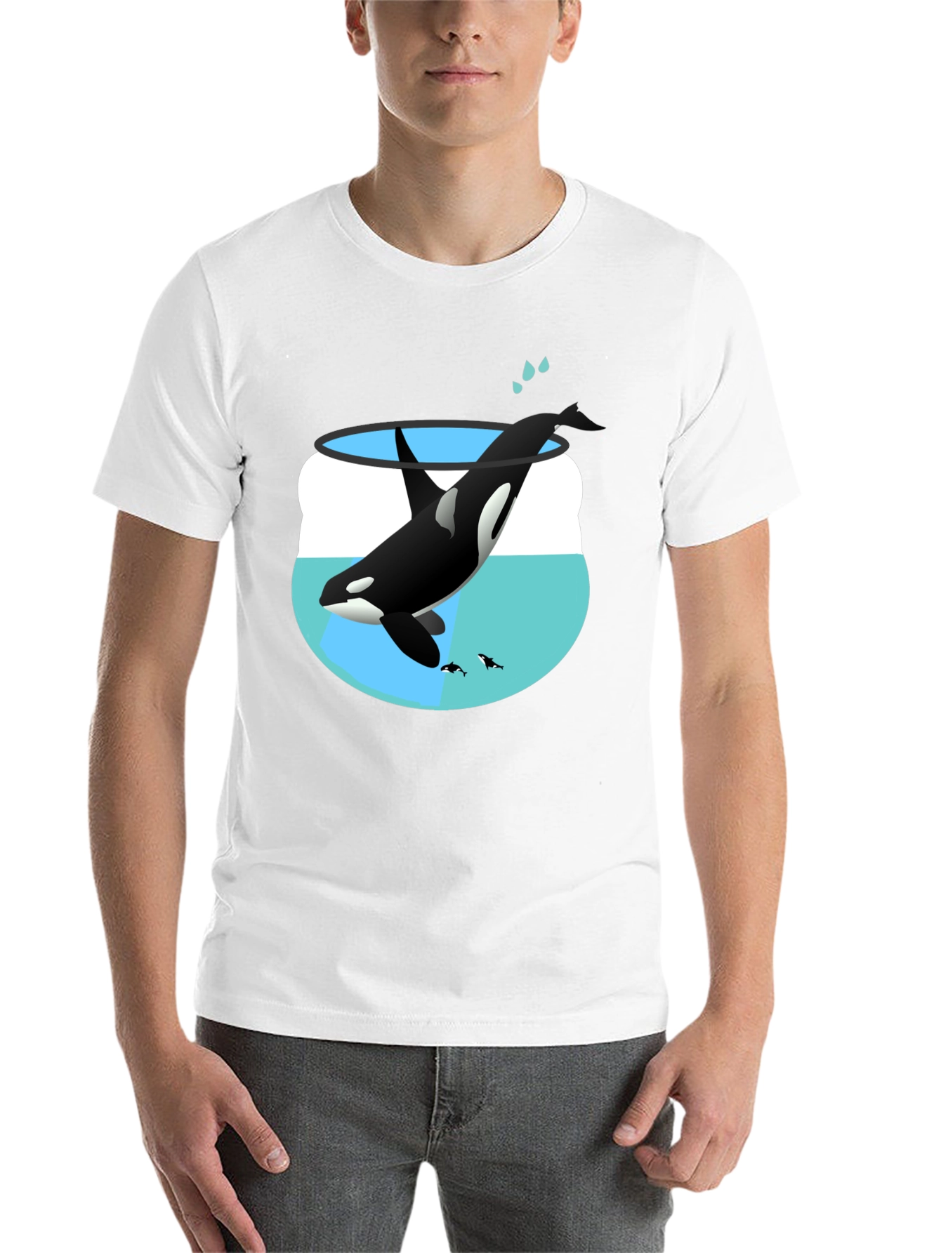 Black Orca in a Fishbowl Graphic T-Shirt view 14