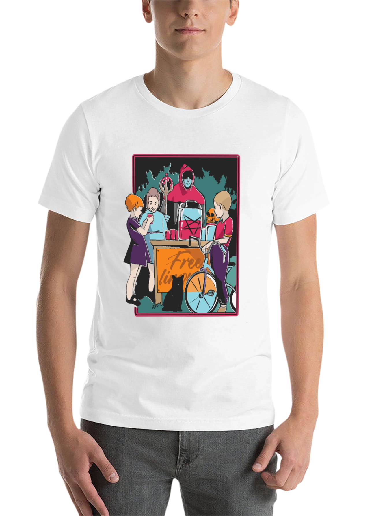 Black Cartoon Graphic Print Tee view 14