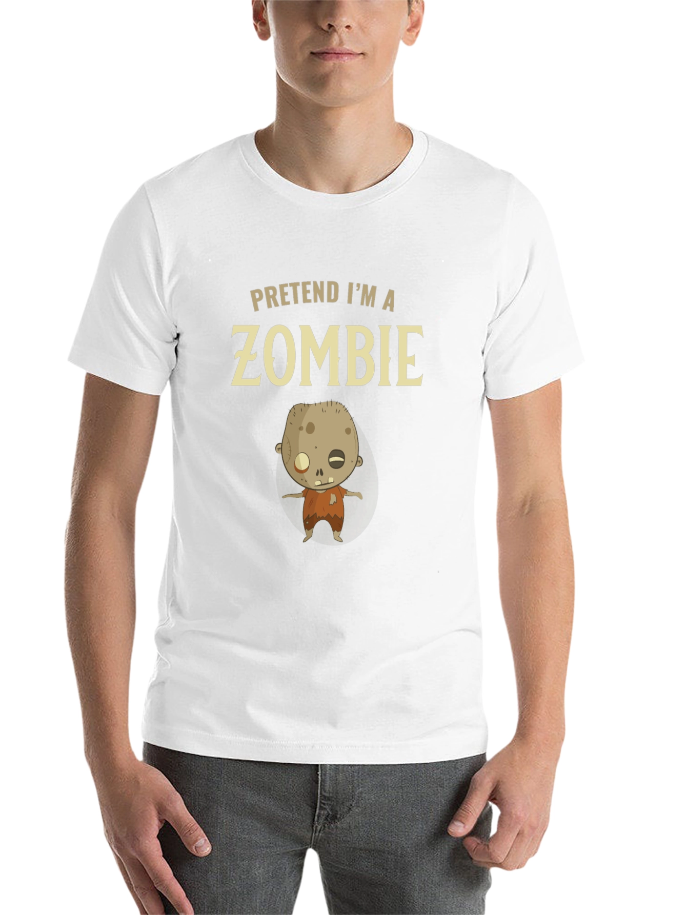 Black Pretend I'm a Zombie T-Shirt - Funny Halloween Costume view 14