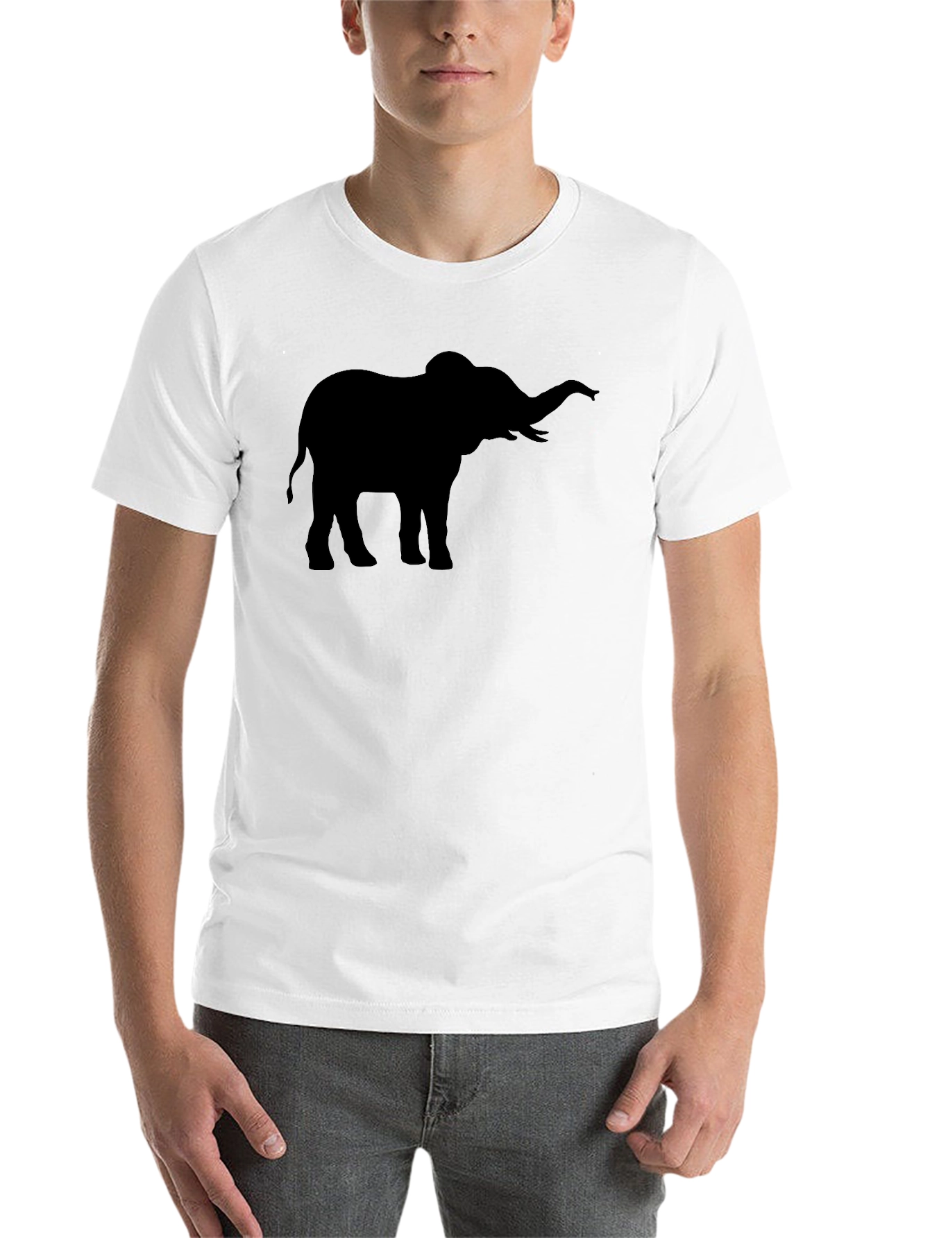 Black Elephant Silhouette Graphic Tee - Black view 14