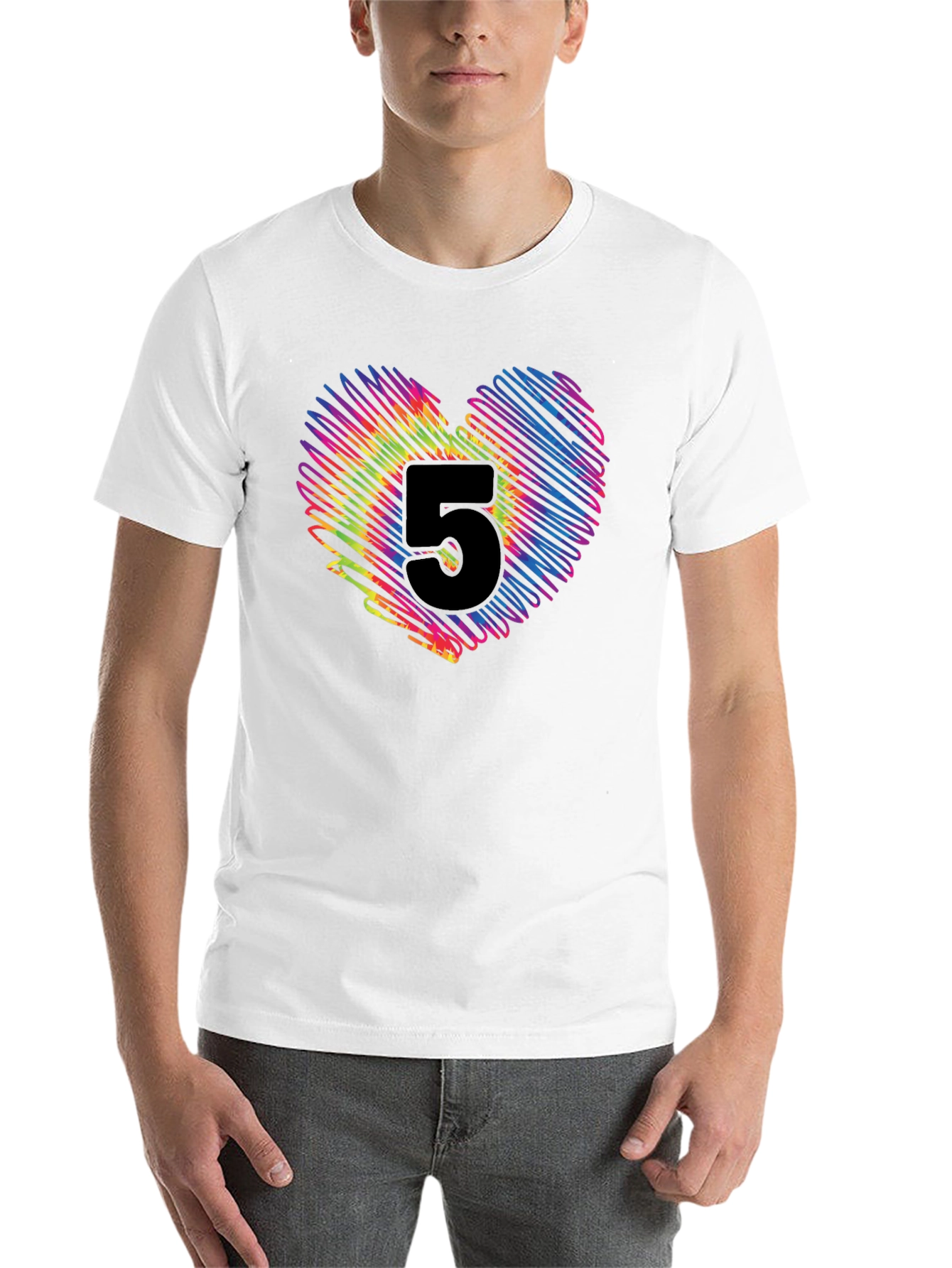 Black Number Five Heart Graphic T-Shirt view 14