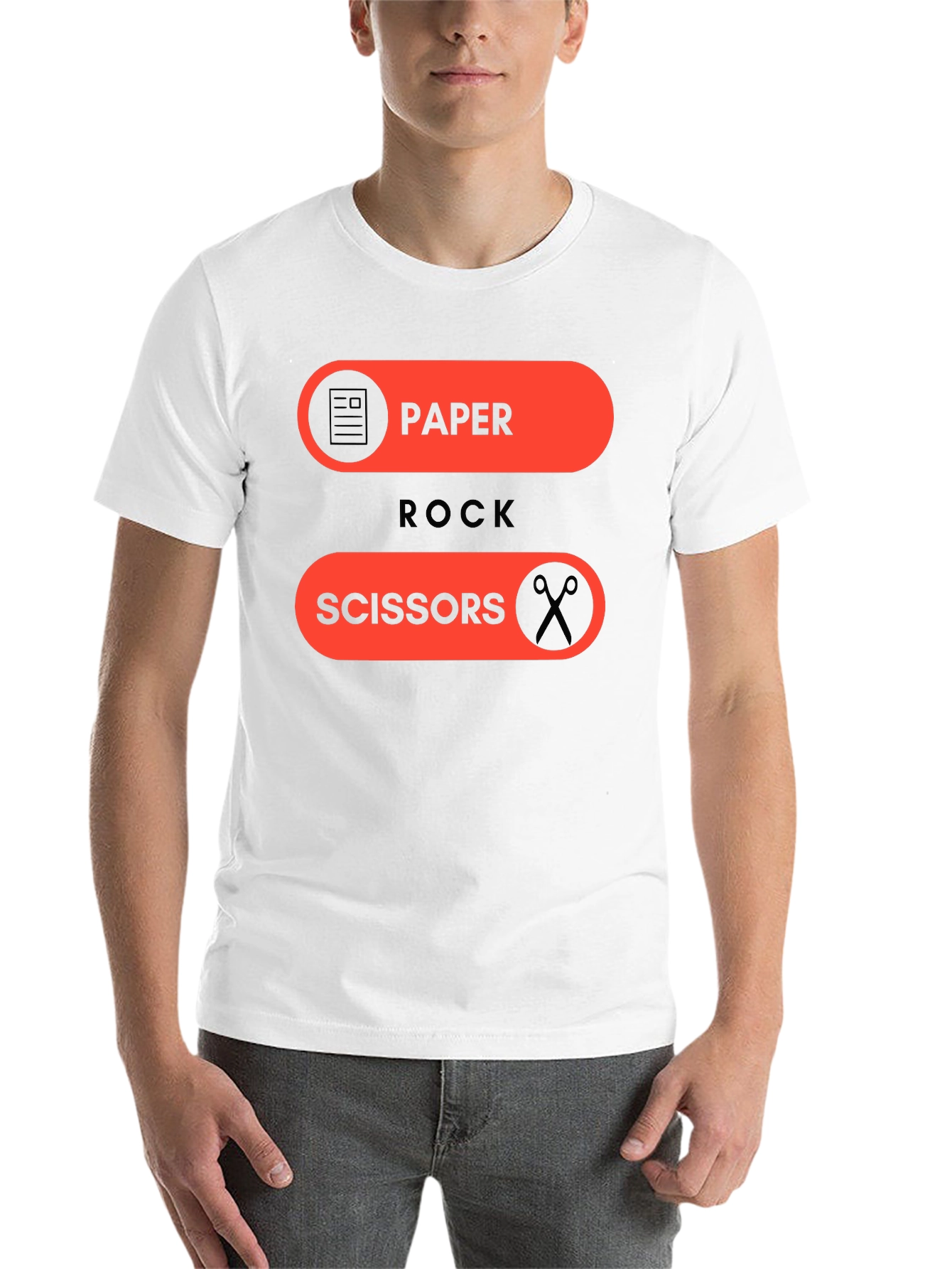 Black Paper Rock Scissors Graphic Tee - Fun Casual Wear view 14