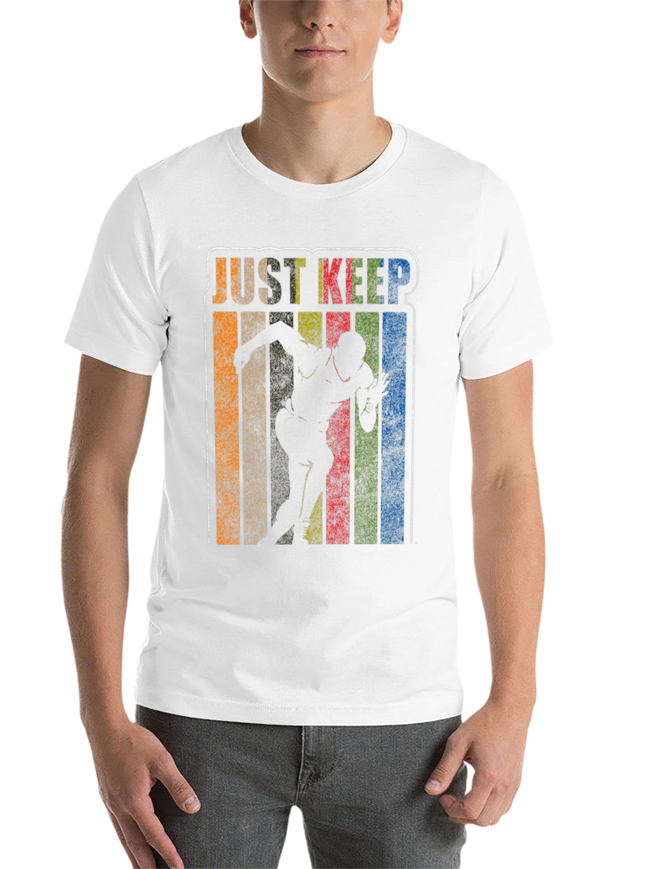 Black Just Keep Running Retro T-Shirt view 14