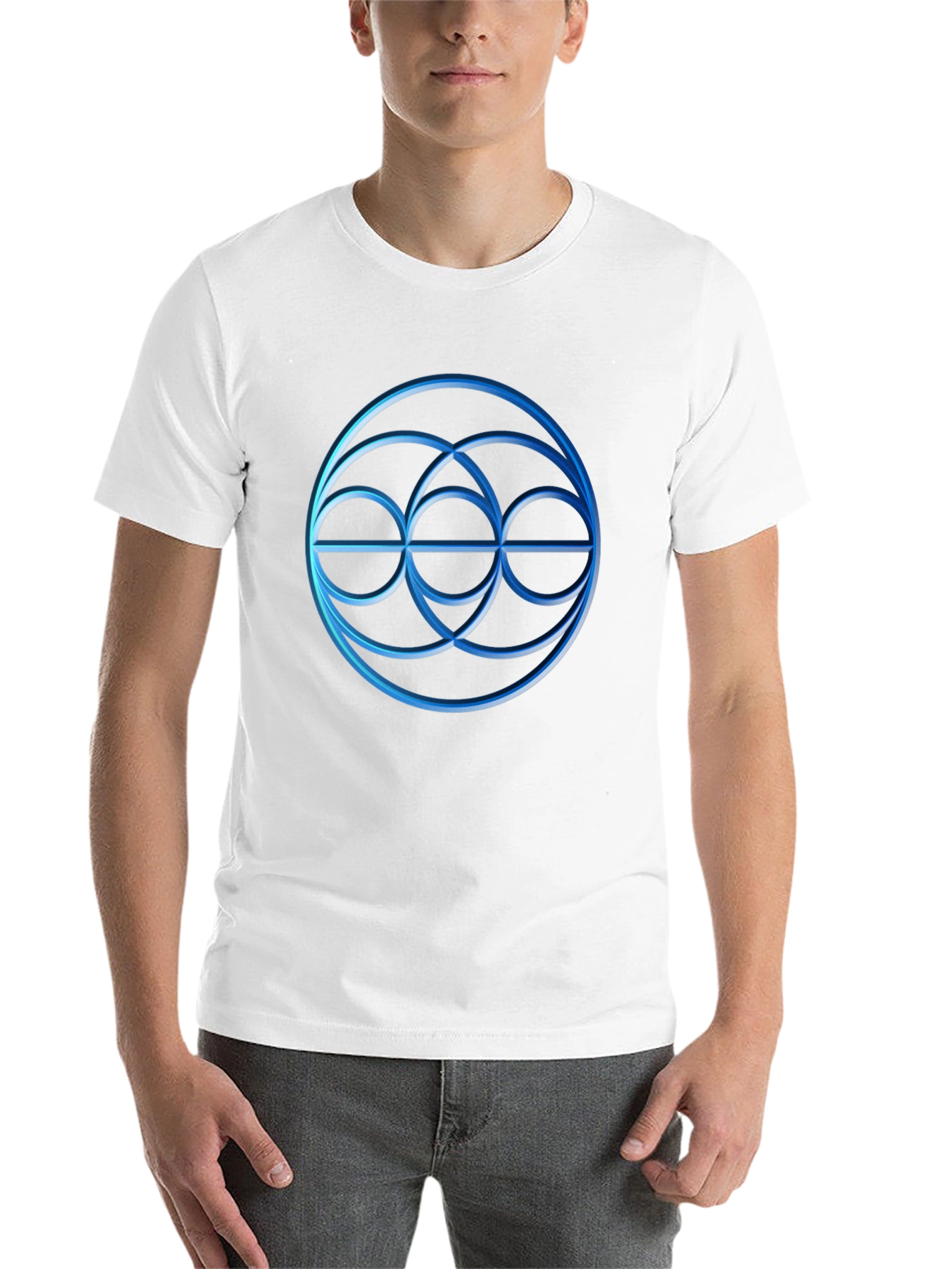 Black Geometric Circle Graphic Tee - Stylish Menswear view 14