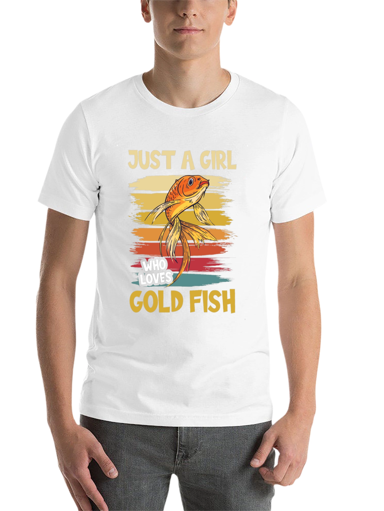Black Just A Girl Who Loves Goldfish T-Shirt view 14