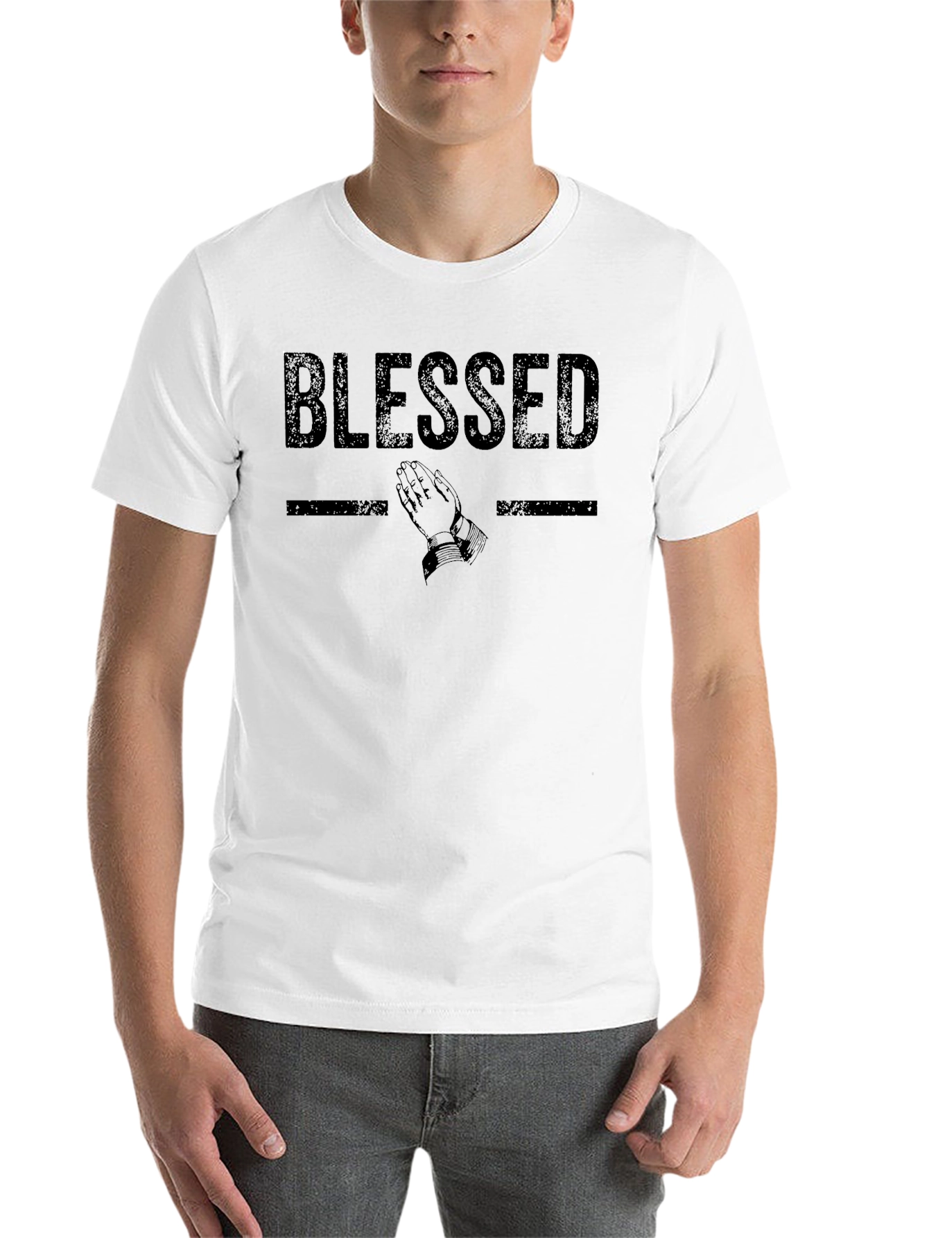 Black Blessed Graphic Print T-Shirt view 14