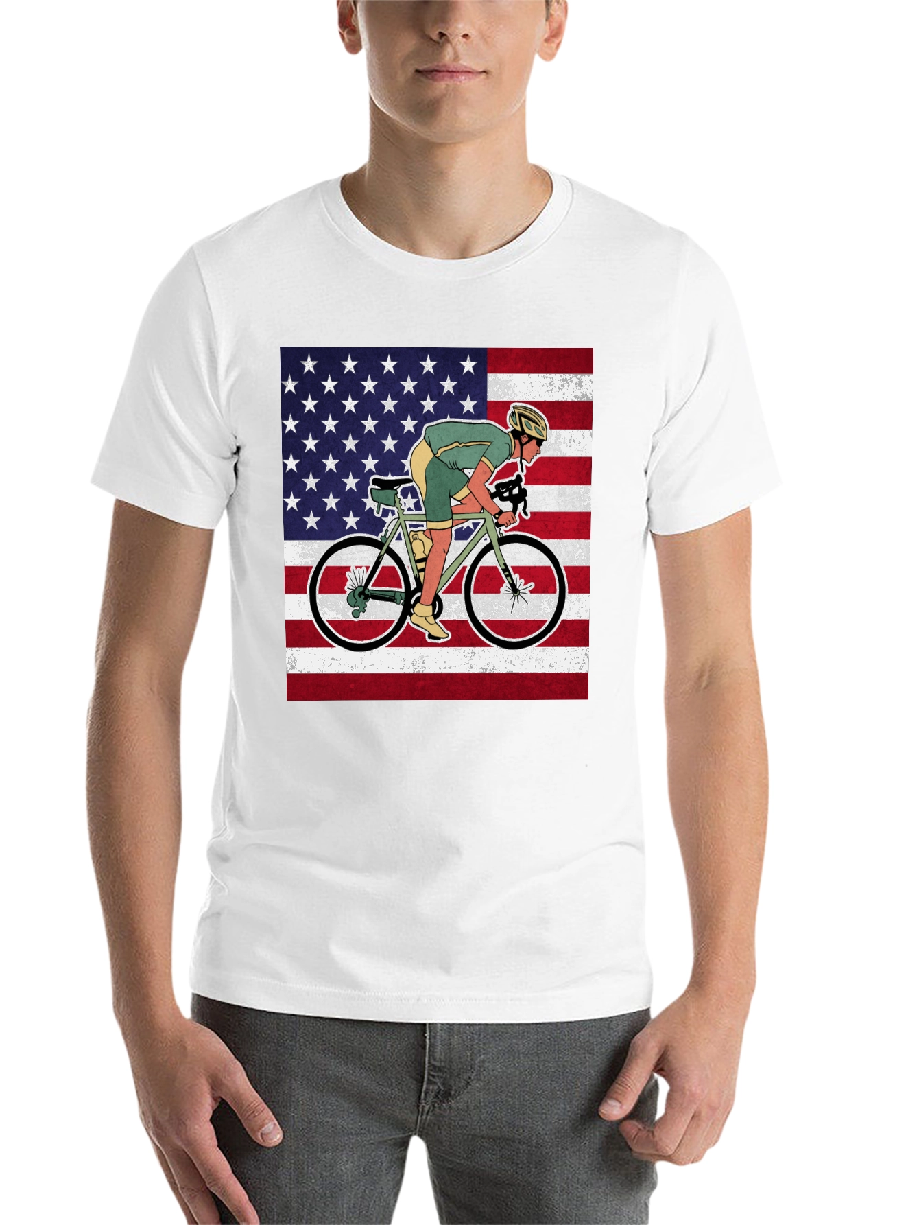 Cycling USA Flag Graphic T-Shirt - 14
