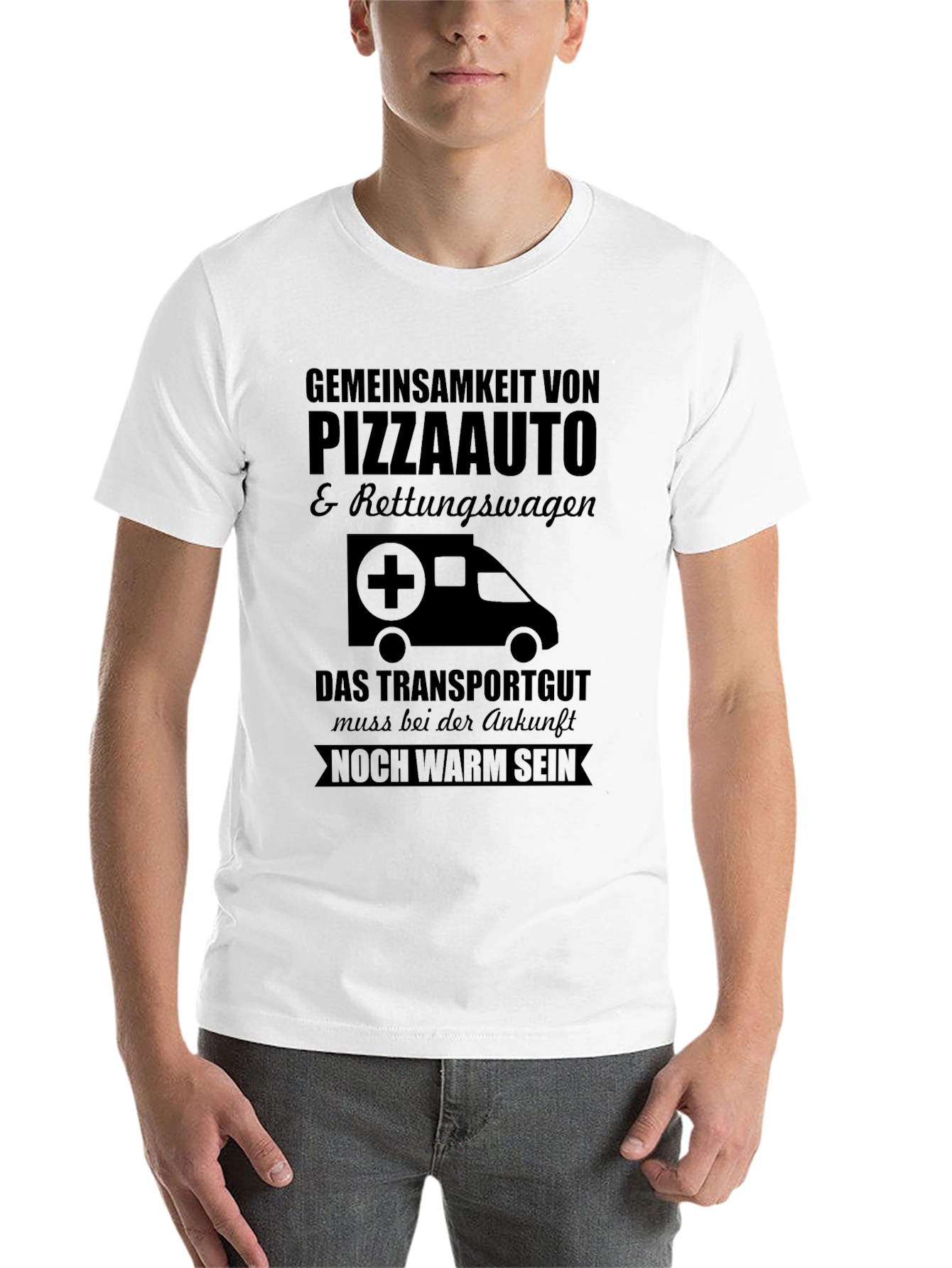 Black Pizza Ambulance T-Shirt - Must Arrive Warm view 14