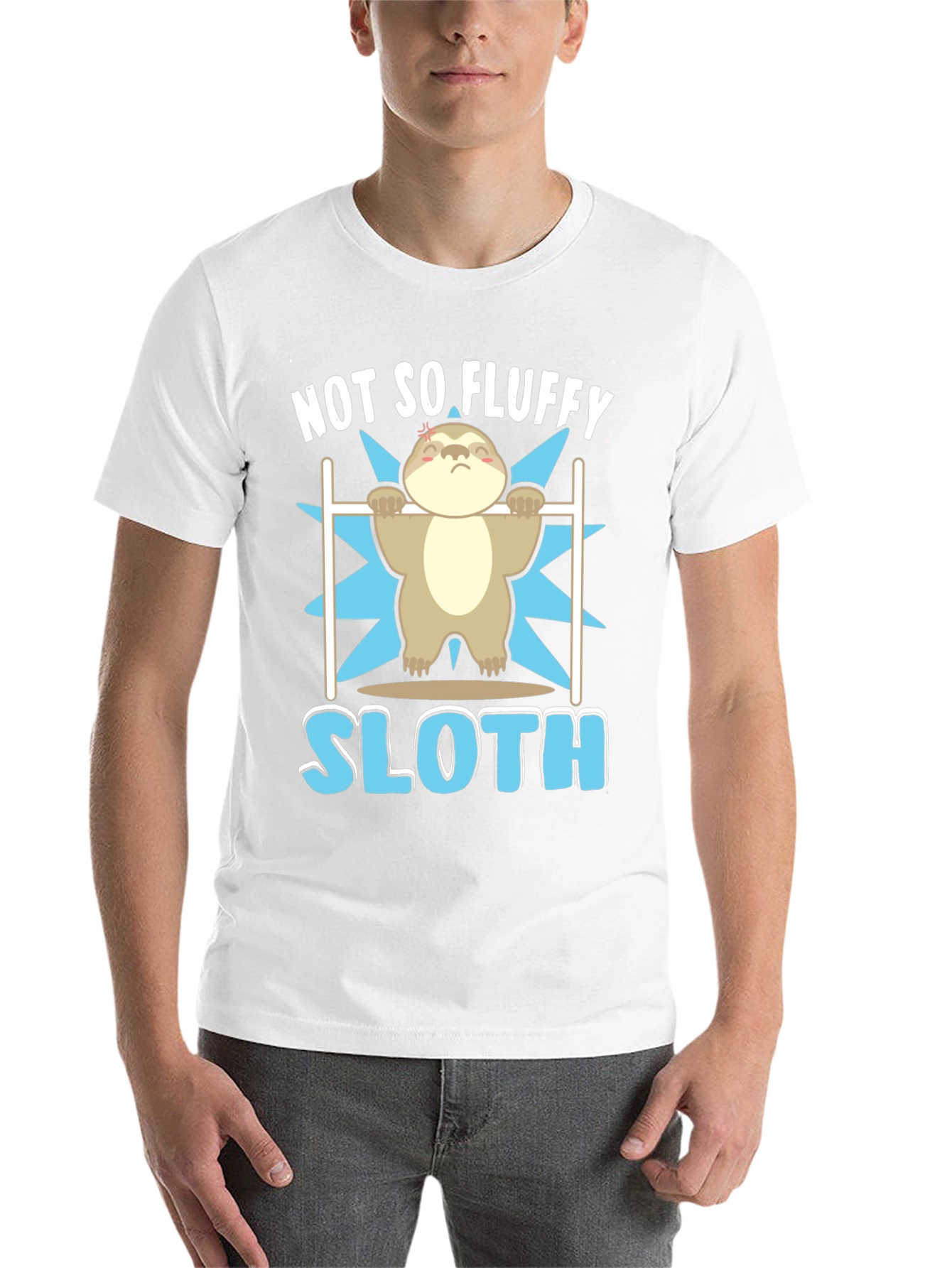 Black Not So Fluffy Sloth Gym T-Shirt view 14
