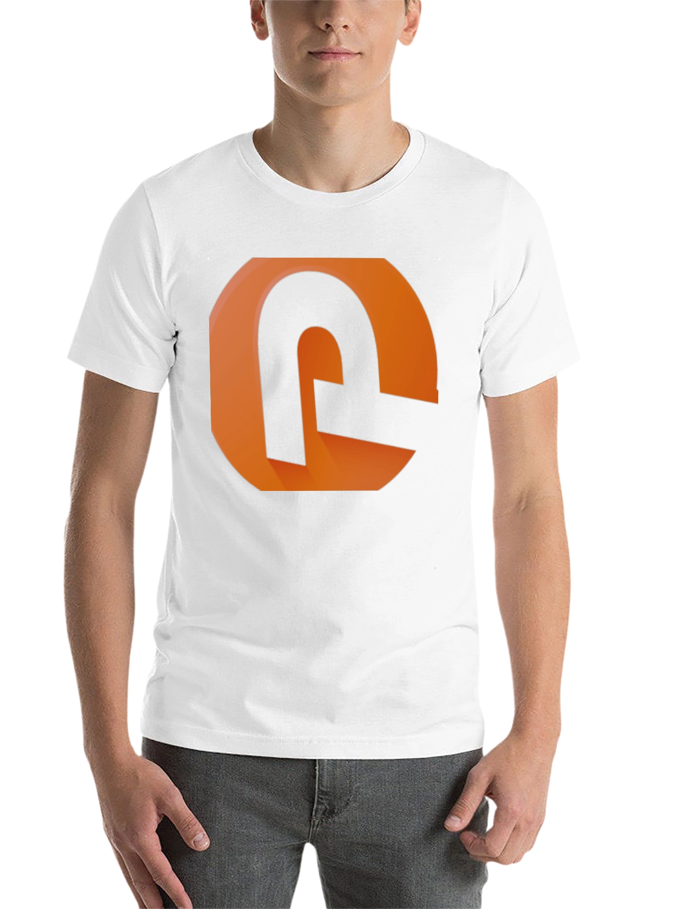 Black Modern Graphic Tee - Orange and Black Design view 14