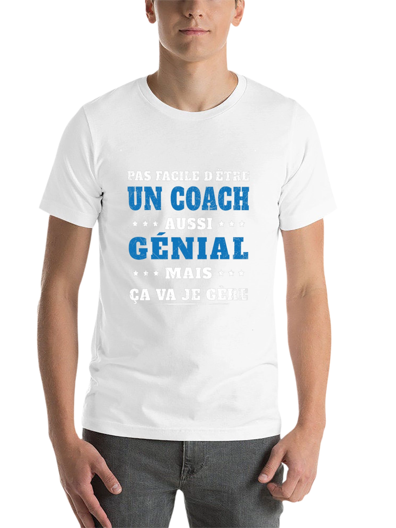 Black Funny Coach T-Shirt - Pas Facile D'Être view 14