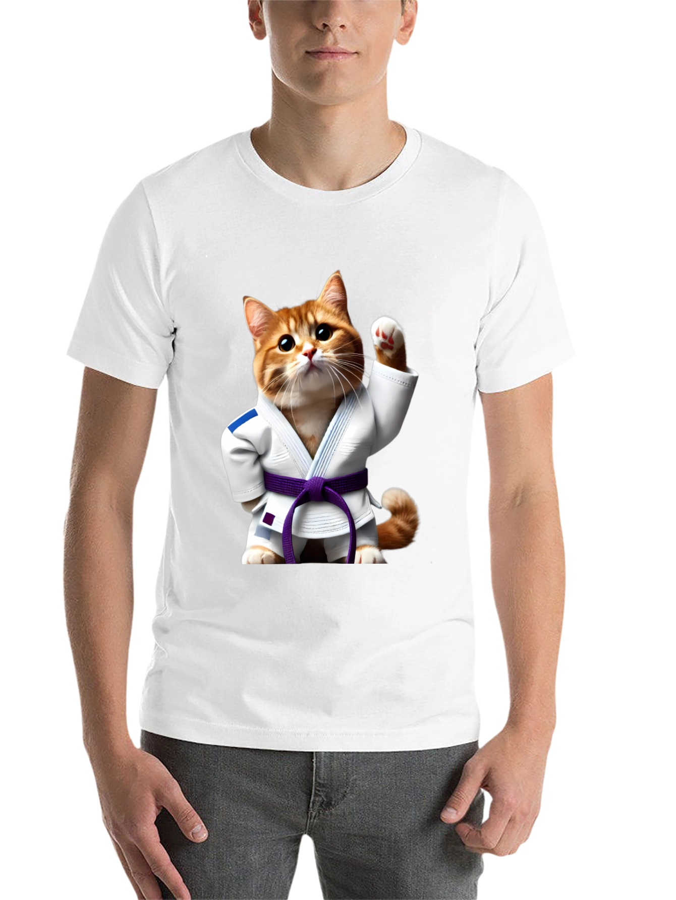 Black Jiu-Jitsu Cat T-Shirt - Martial Arts Kitten Tee view 14