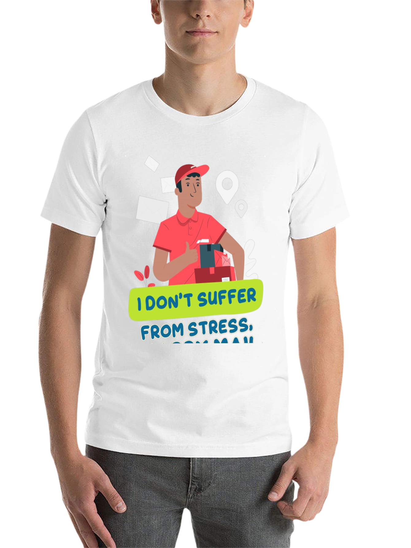 Black Funny Delivery Driver T-Shirt - No Stress Zone view 14