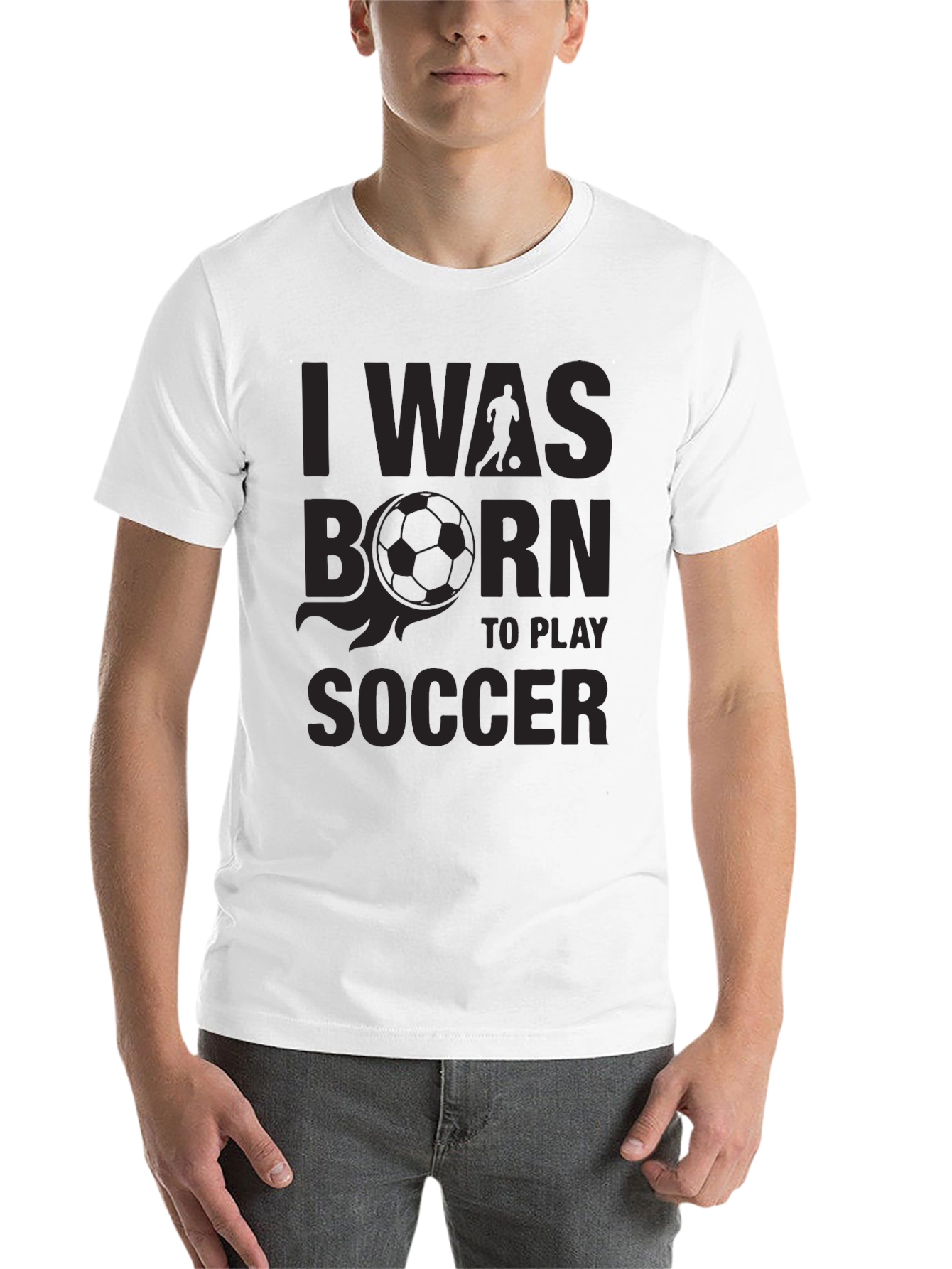 Black Soccer Player T-Shirt - Born To Play view 14
