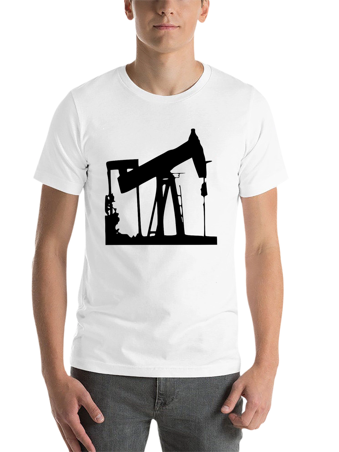 Black Oil Rig Graphic Tee - Black Crew Neck view 14