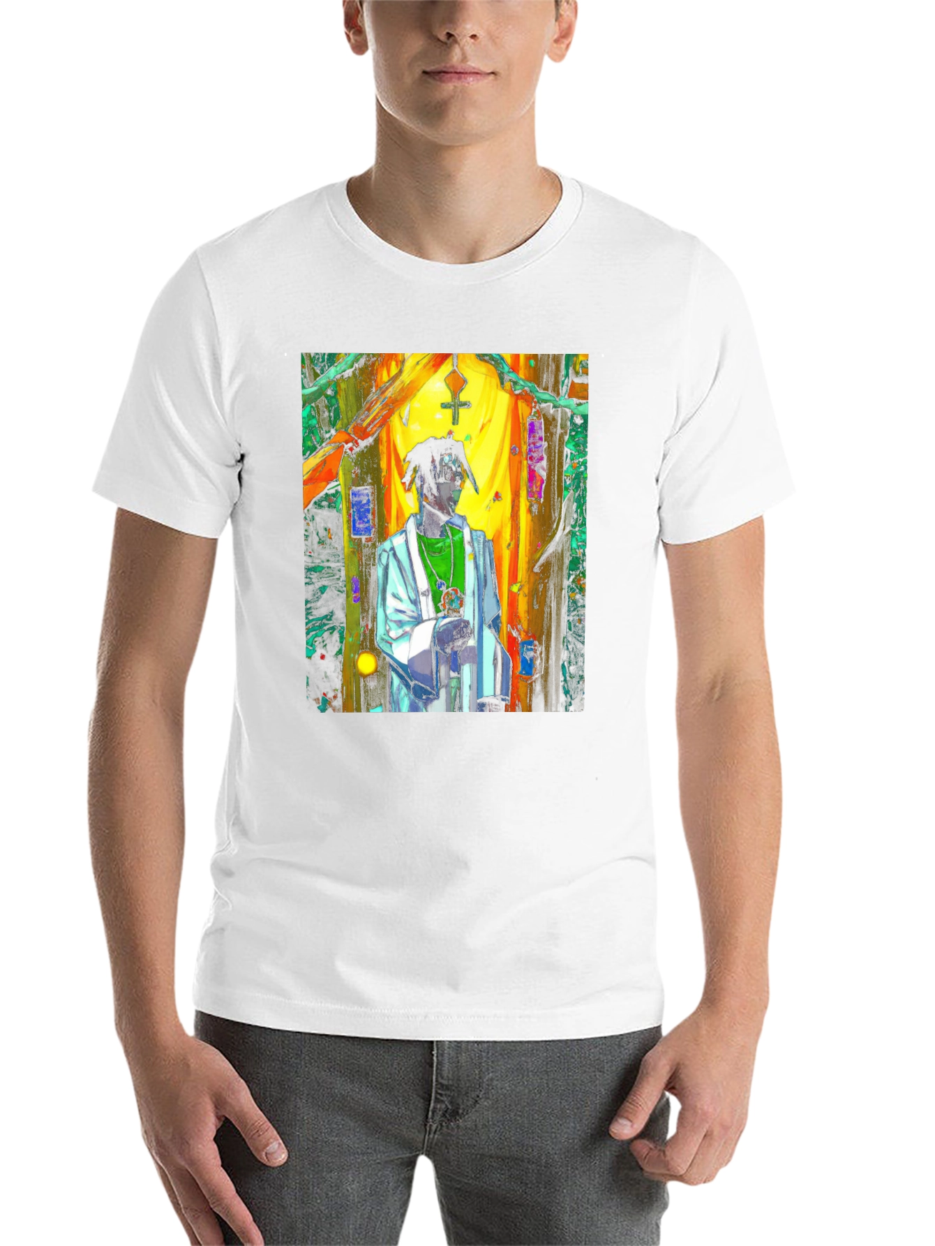 Black Abstract Priest Black T-Shirt Unique Art view 14